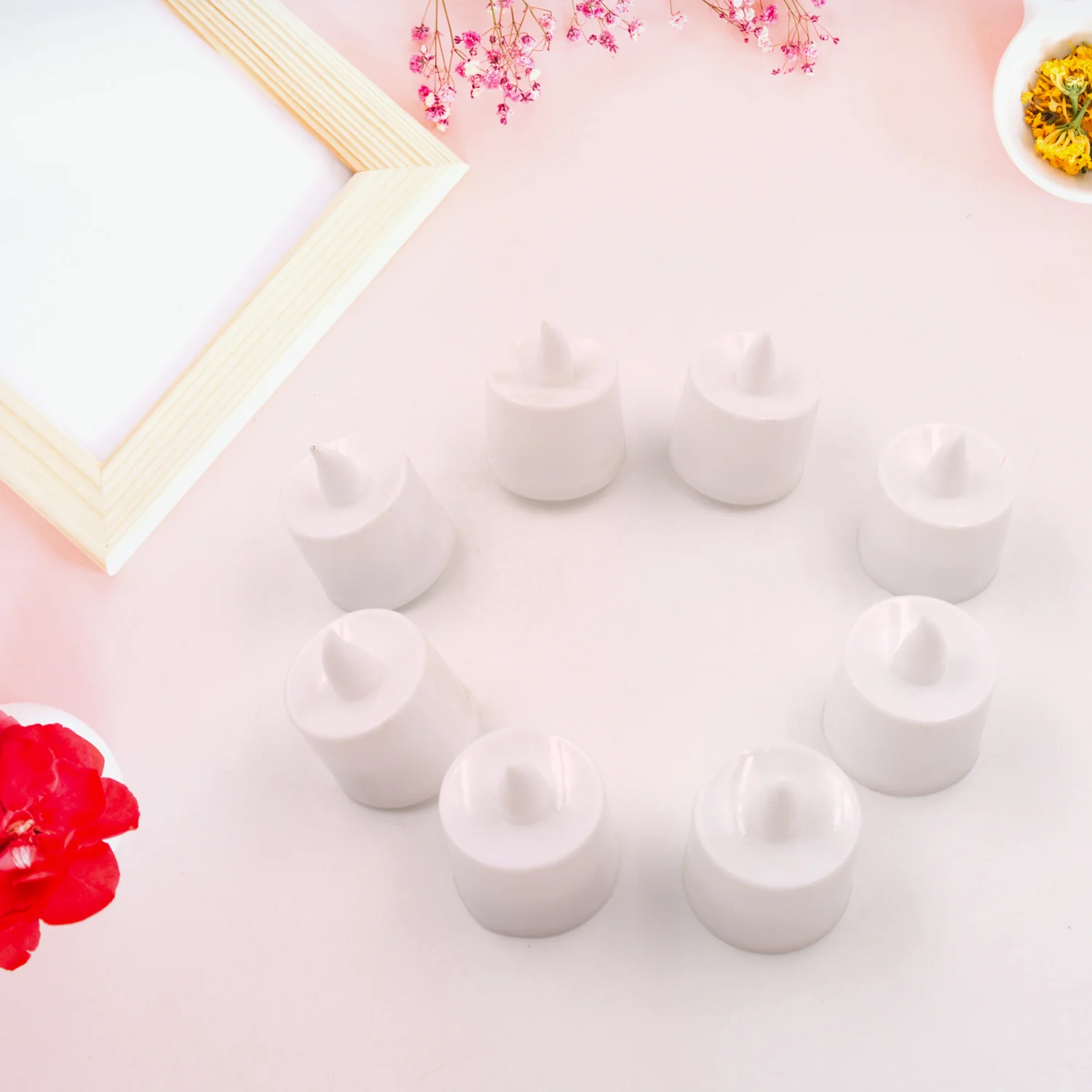 Green Flameless LED Tealights Smokeless Decorative Candles LED Tea Light Pack of 8 - Image 7