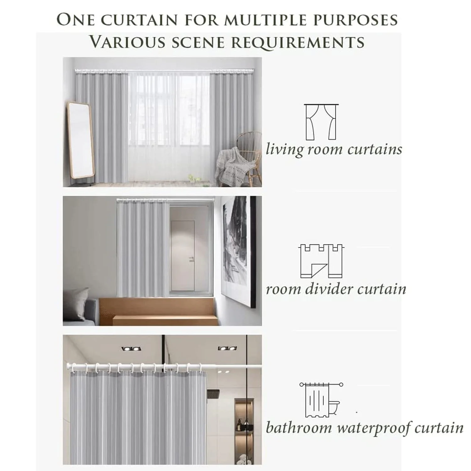Solid 1 Piece Door Curtain Mix Size(1kg) - Image 7