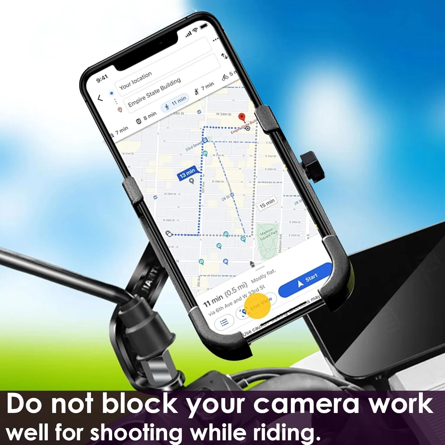 Mobile Phone Holder  View Mirror Mount Solid Metal Cradle for Bike and Phones - Image 7