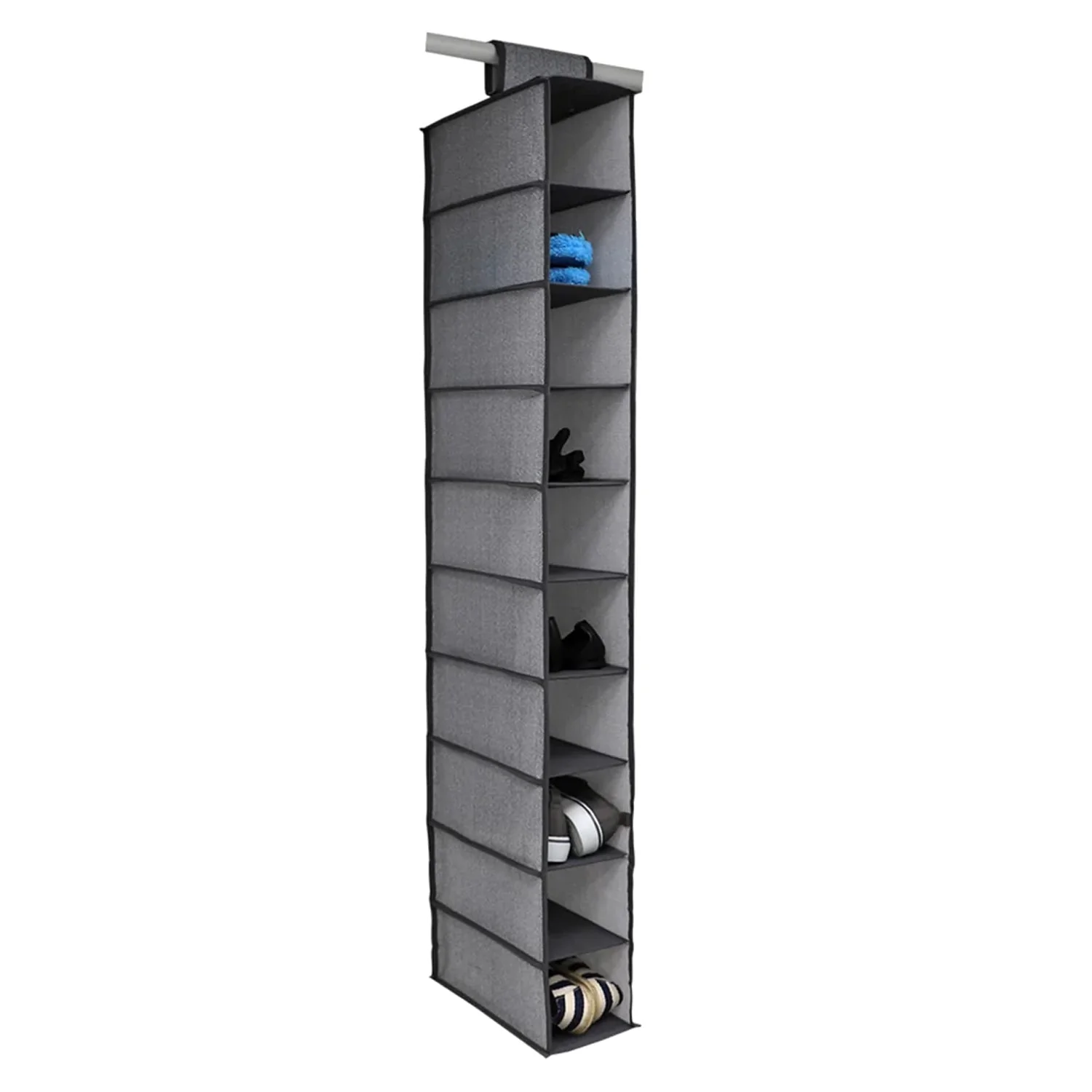 10-Tier Foldable Multipurpose Storage Rack – Collapsible Fabric Wardrobe Organizer - Image 5