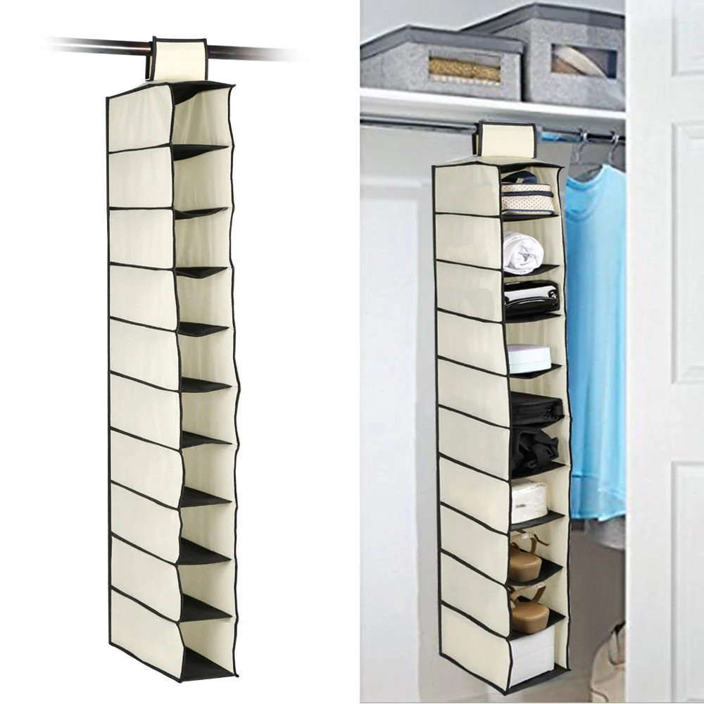 10-Tier Foldable Multipurpose Storage Rack – Collapsible Fabric Wardrobe Organizer - Image 5