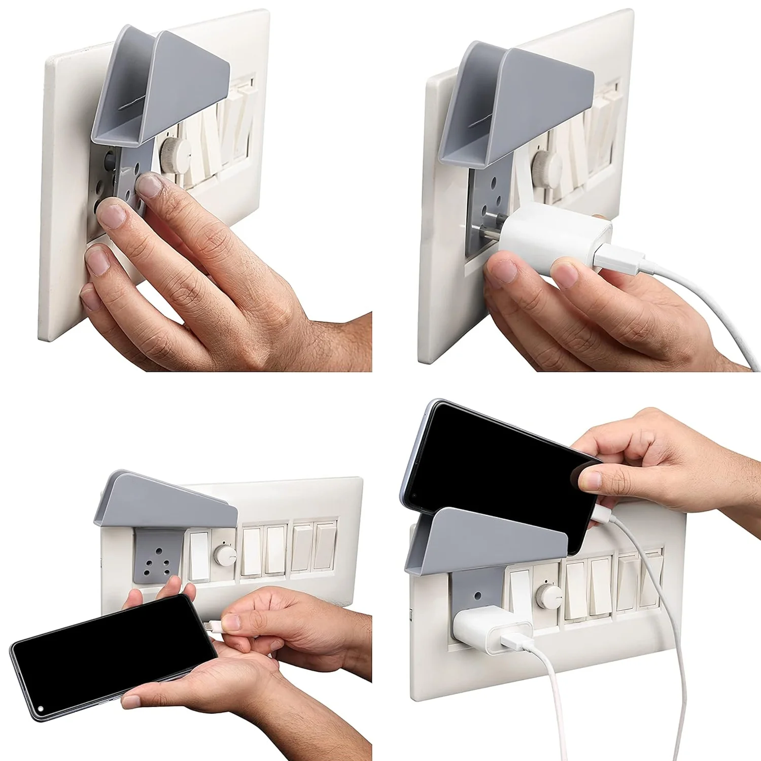 Plastic Secure Mobile Phone Charging Stand Holder (1 Pc / Mix Color) - Image 8