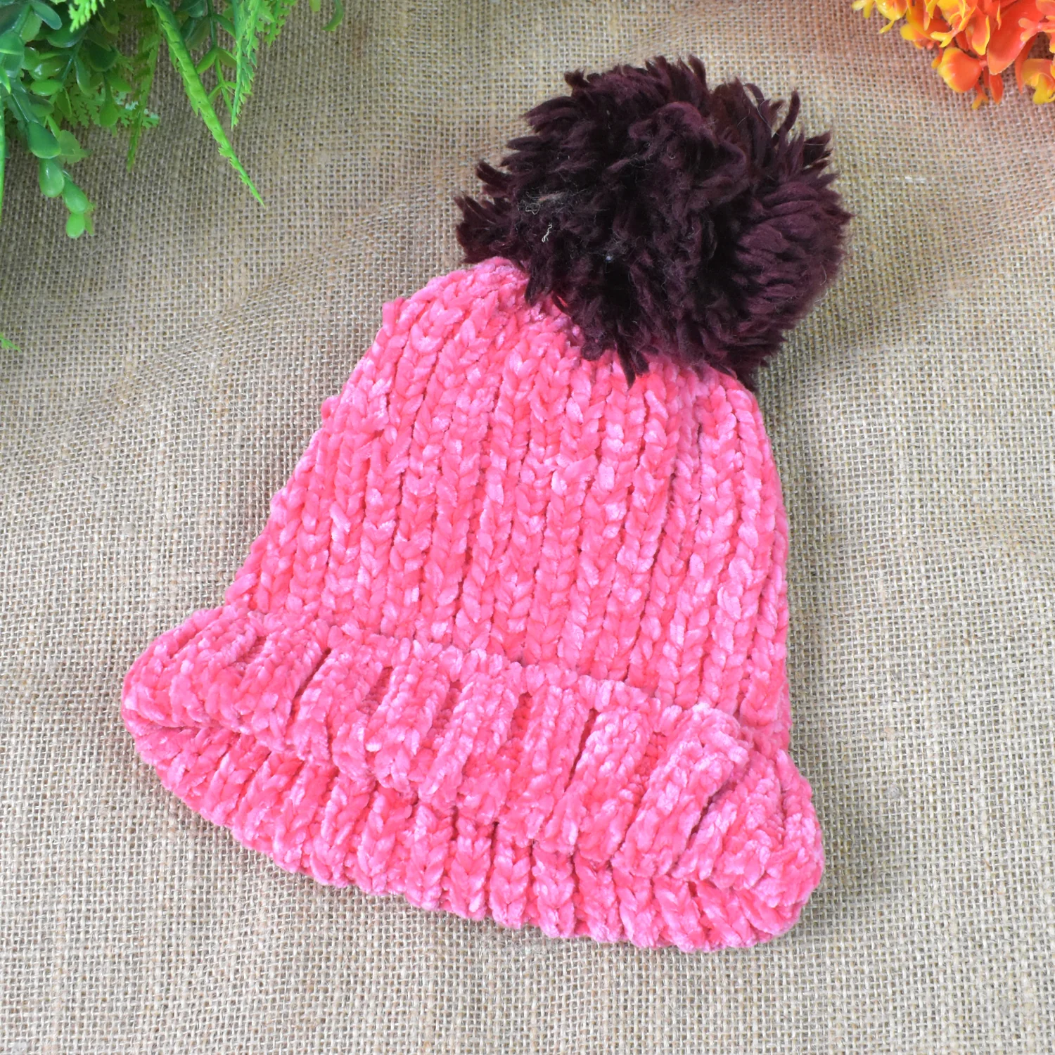 Soft Winter Cap, Woolen Inside Fur Beanie Cap (1 Pc / Mix Design & Color) - Image 8