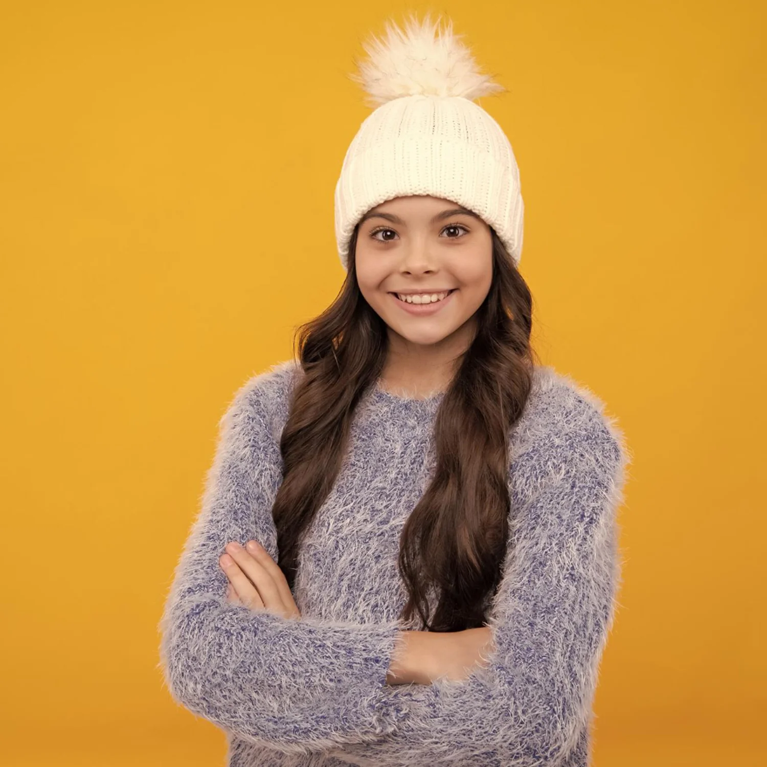 Big Soft Winter Cap, Woolen Inside Fur Beanie Cap (1 Pc / Mix Design & Color) - Image 3