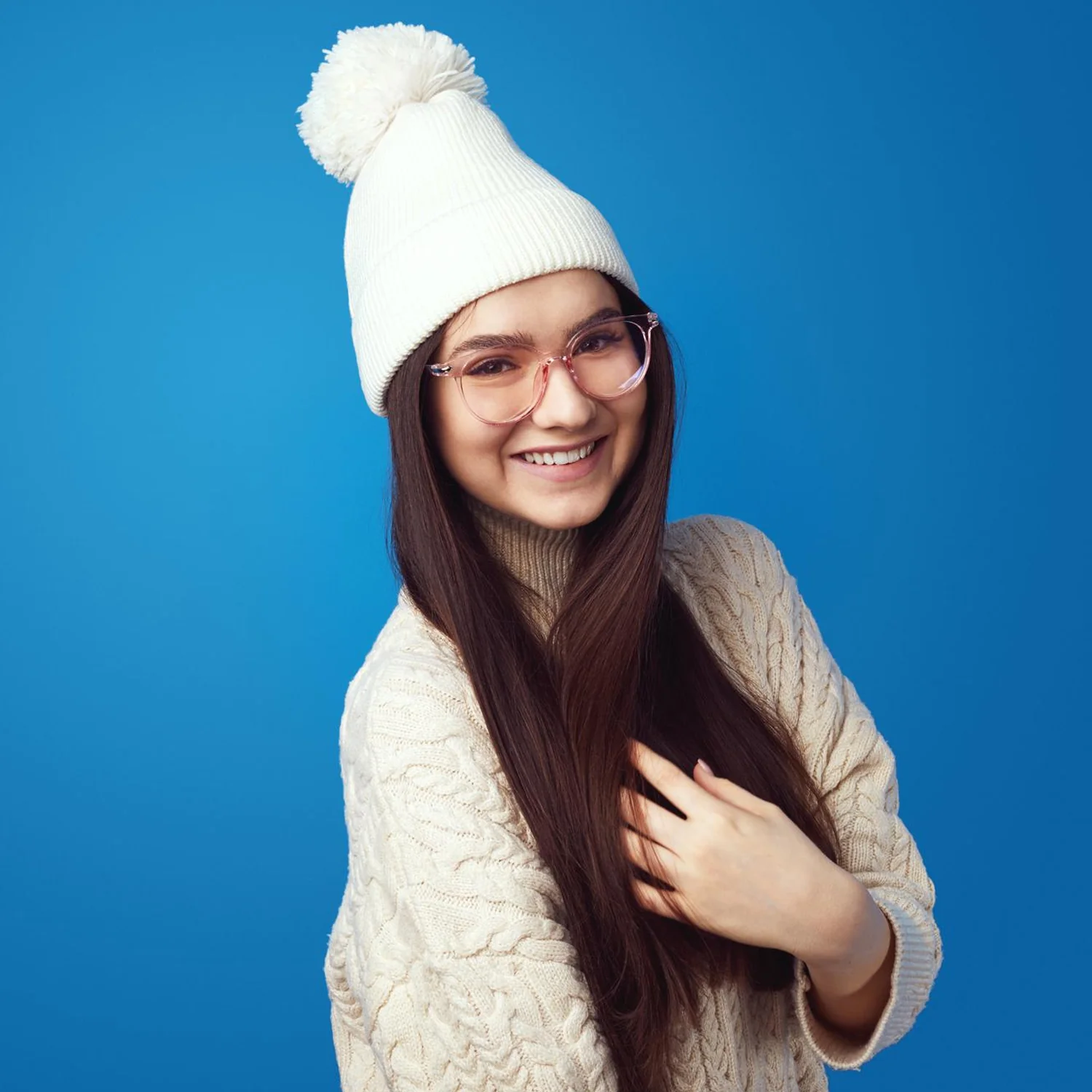 Big Soft Winter Cap, Woolen Inside Fur Beanie Cap (1 Pc / Mix Design & Color) - Image 7