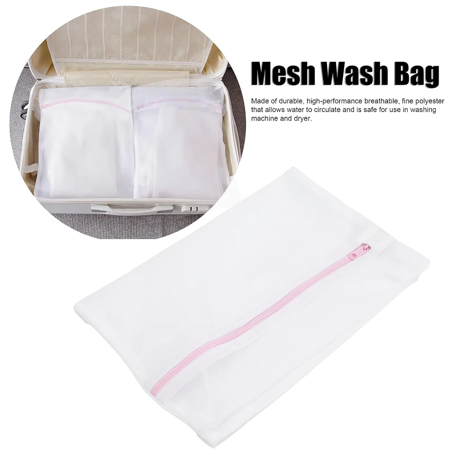 Reusable and Durable Zip Mesh Laundry Bag 3 Different Size (3 Pcs Set) - Image 4