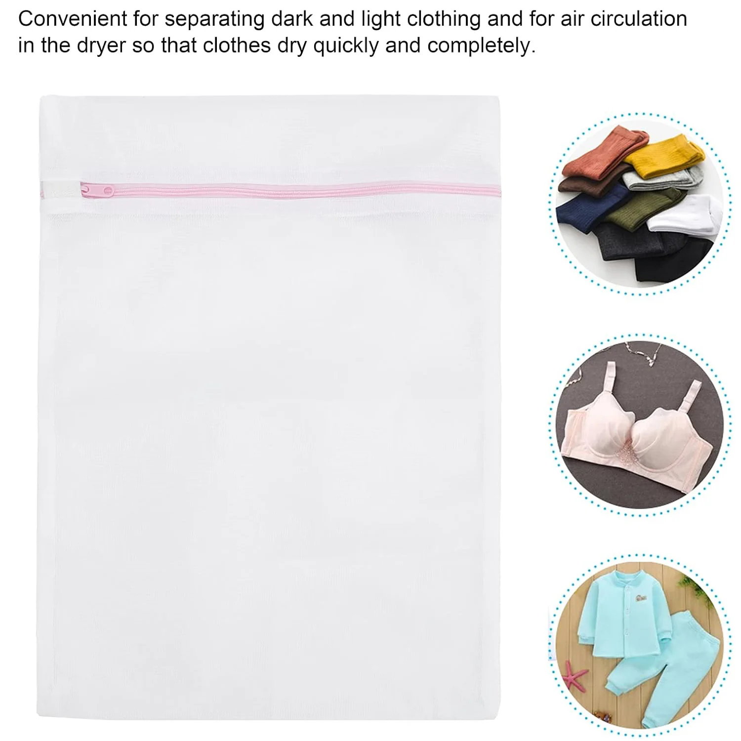 Reusable and Durable Zip Mesh Laundry Bag 3 Different Size (3 Pcs Set) - Image 6