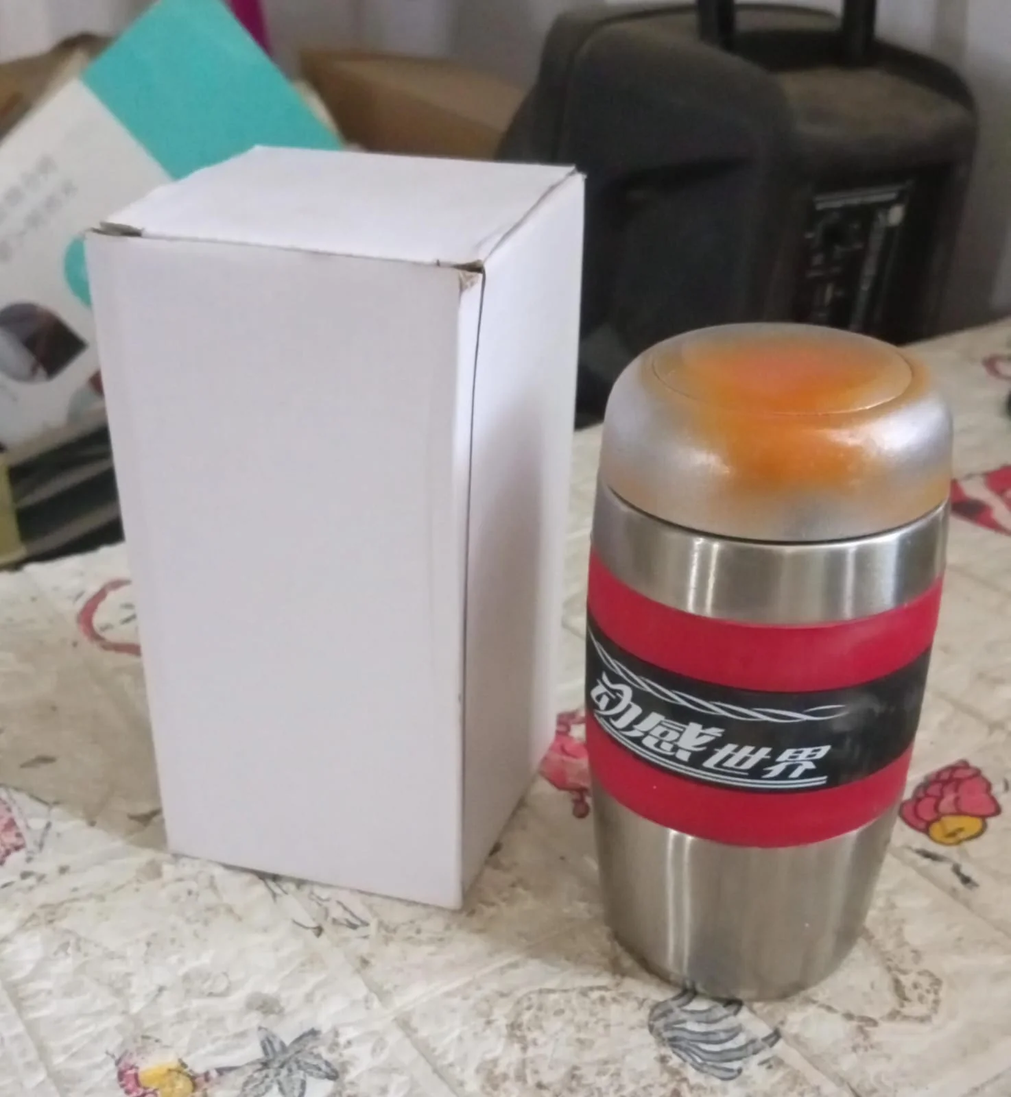 Steel Travel Mug / Tumbler / Cup, Double Walled With Rubber Grip 400ml. - Image 7