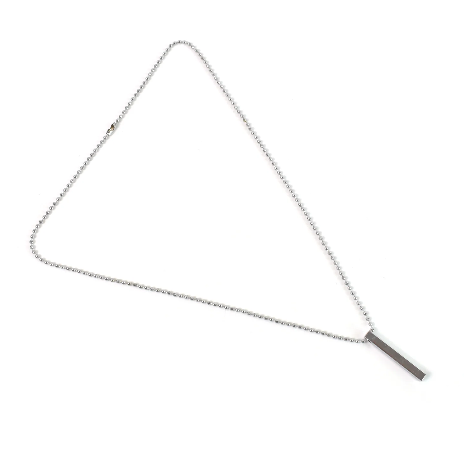 Plain Stick Shape Locket With Chain Stainless Steel Necklace (1 Pc) - Image 5