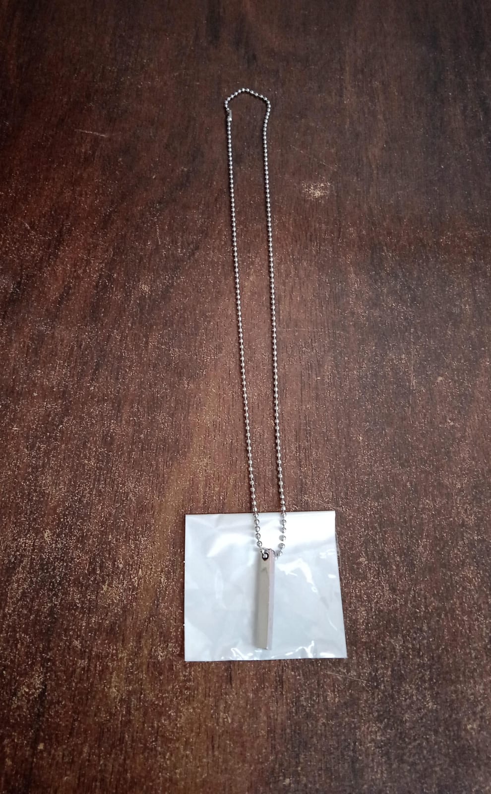 Plain Stick Shape Locket With Chain Stainless Steel Necklace (1 Pc) - Image 7