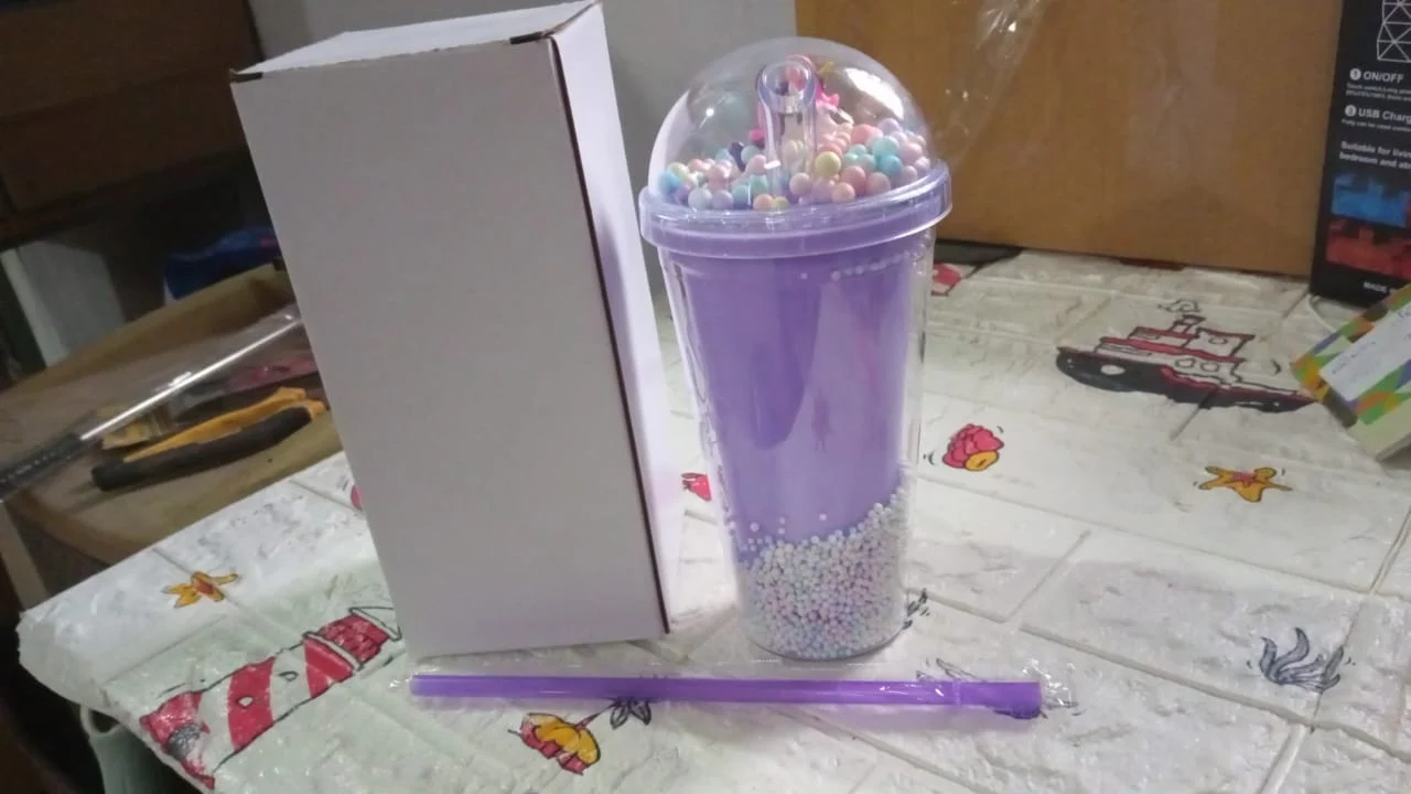 Design Printed Sipper Bottle With Toy, LED Glow Light, Double Wall Sipper Glass Water Bottle , Sipper Bottle With Straw For Girls And Kids for Boys and Girls School/Tuition/Gym (Pack of 1) - Image 10