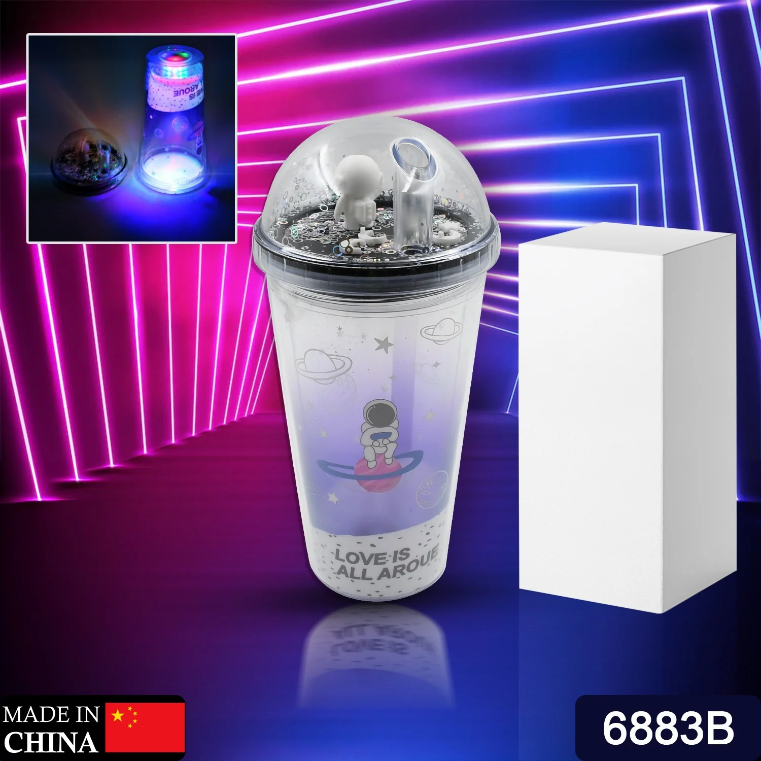 LED Double Wall Plastic Tumbler Cups (Pack Of 1) - Image 3
