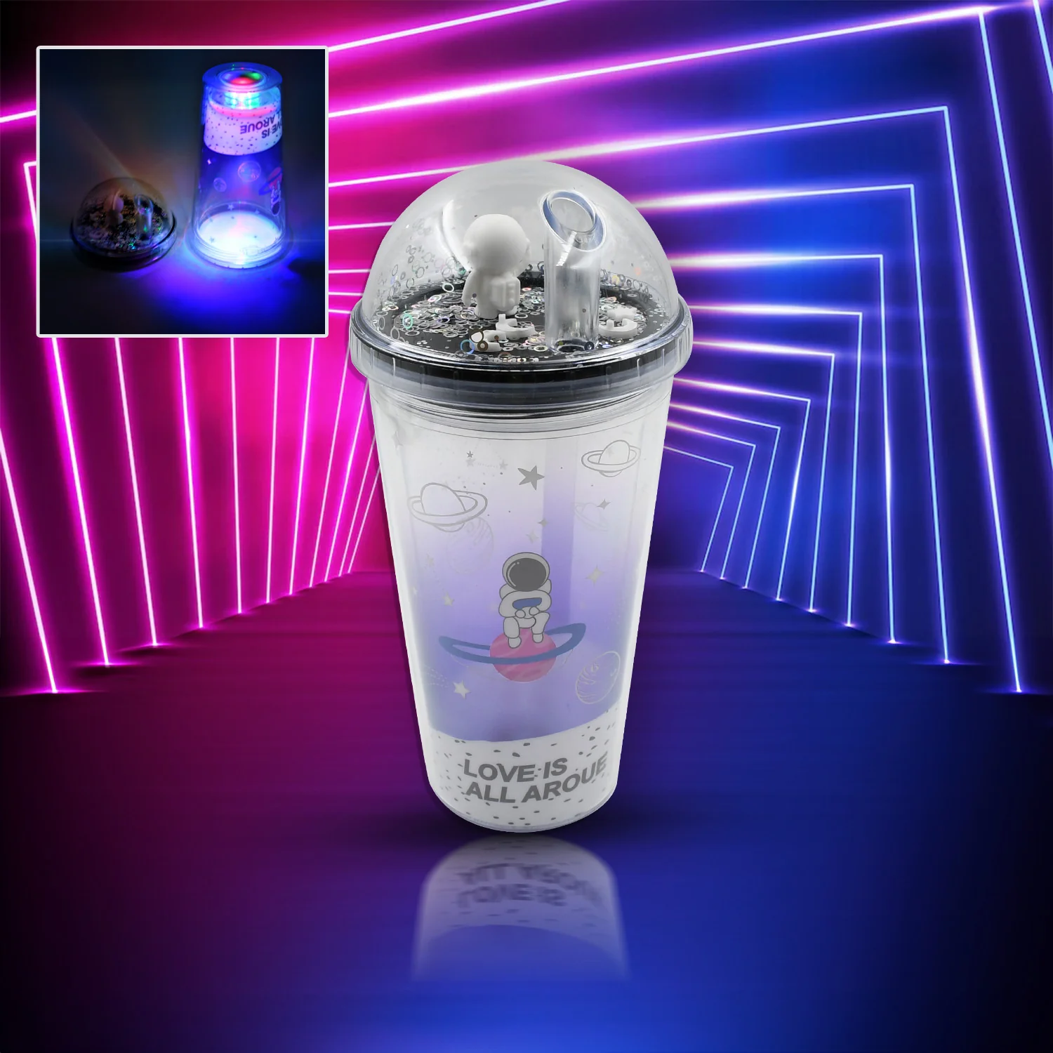LED Double Wall Plastic Tumbler Cups (Pack Of 1) - Image 6