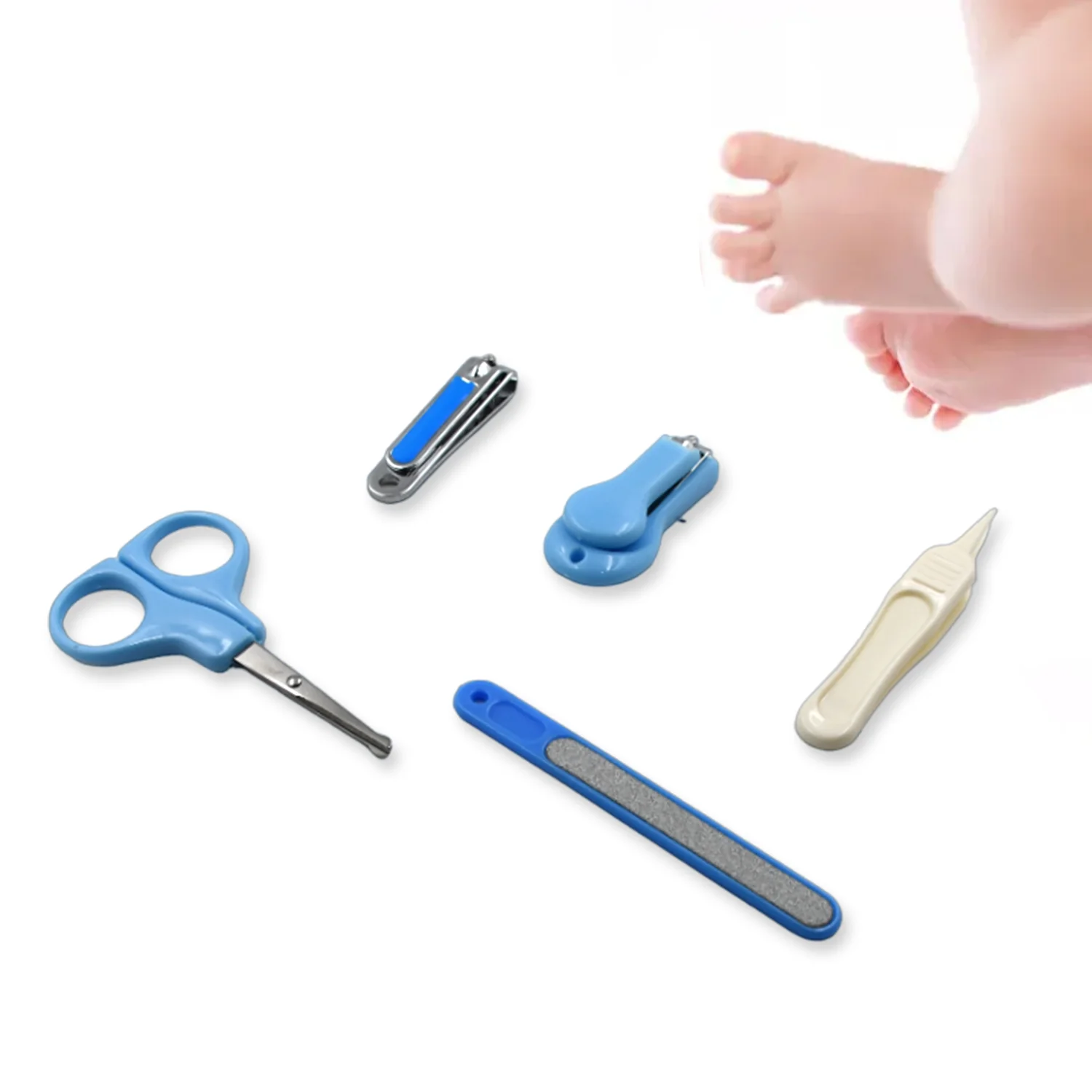 Baby Care Baby Nail Clipper, Scissor, Tweezer and Nail Cleaning Sets (5 Pc Set) - Image 3