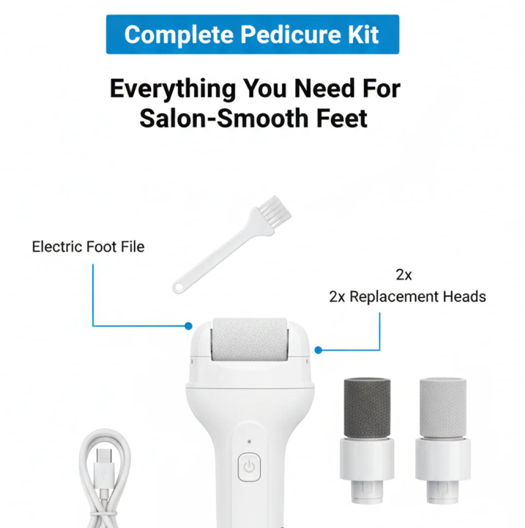 Portable Electric Foot File – Rechargeable Callus Remover & Pedicure Tool Smooth Feet - Image 7