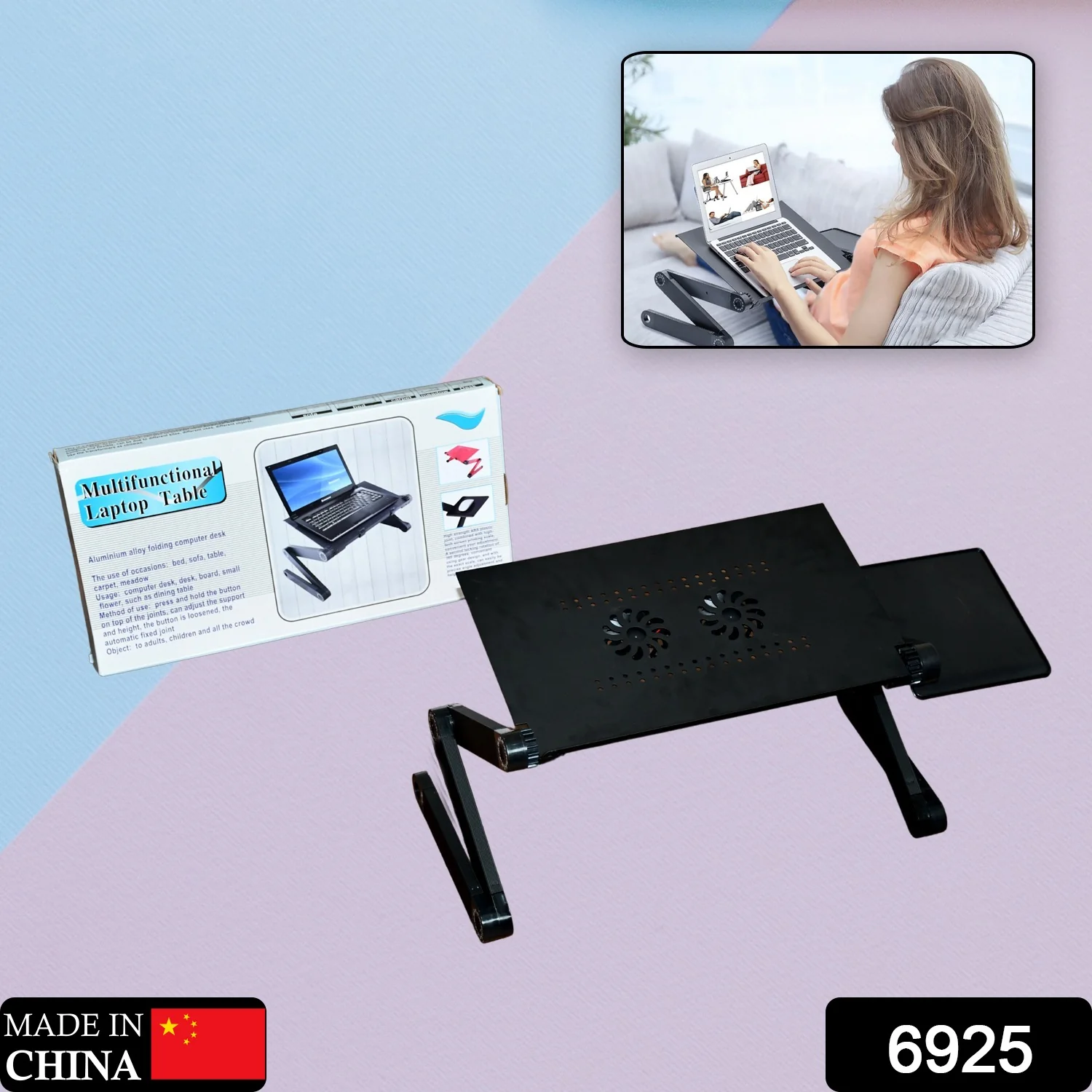 Modern Style Portable Adjustable Foldable Laptop Holder - Image 2