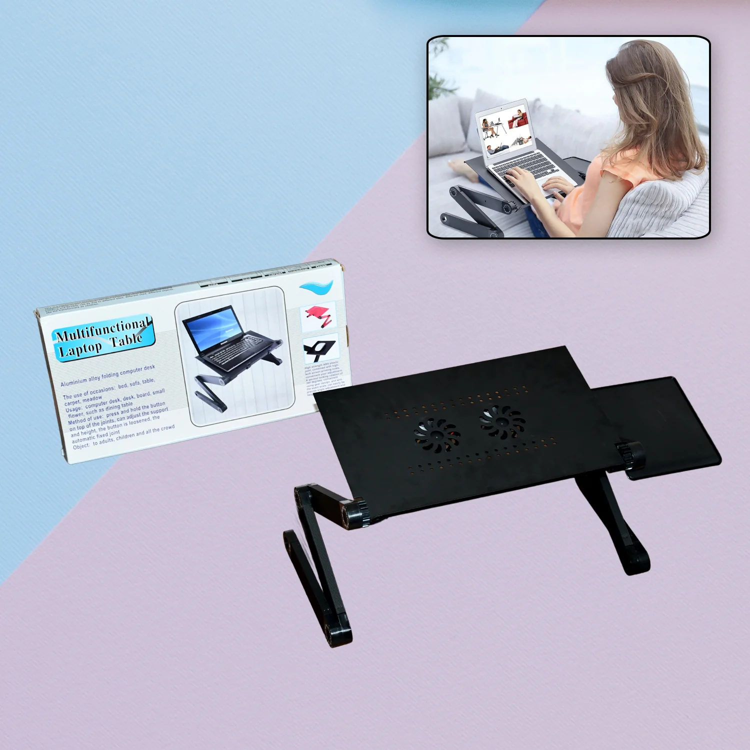 Modern Style Portable Adjustable Foldable Laptop Holder - Image 5
