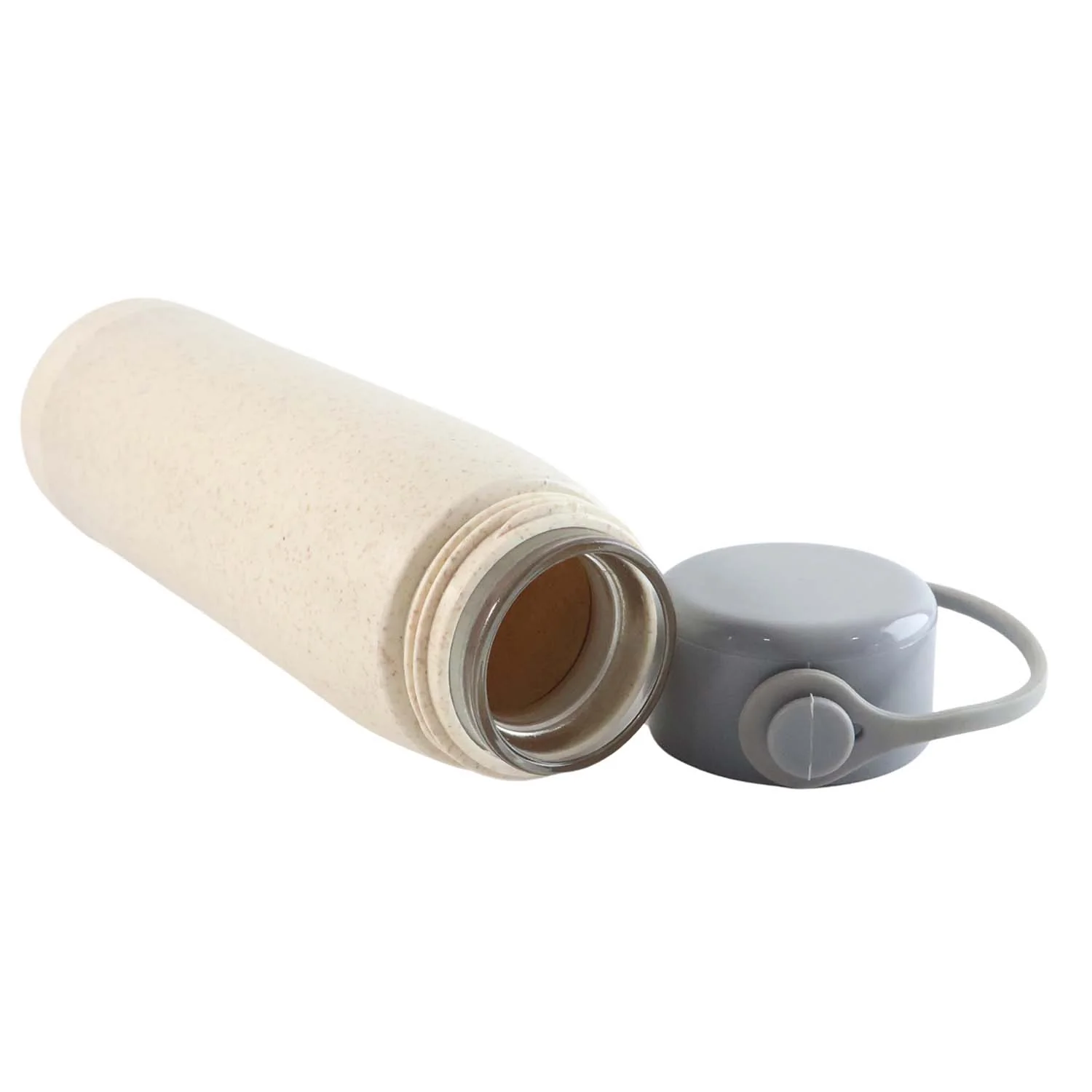 Creative Wheat Glass Water Bottle with Phone Holder (380ml) - Image 5