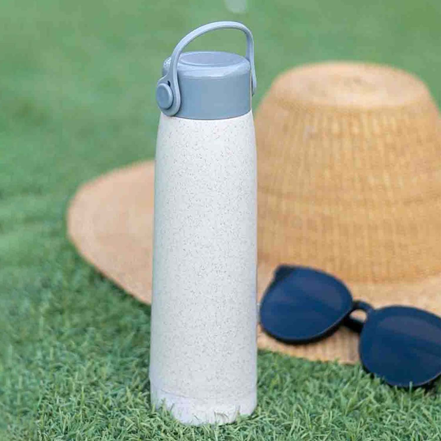Creative Wheat Glass Water Bottle with Phone Holder (380ml) - Image 6