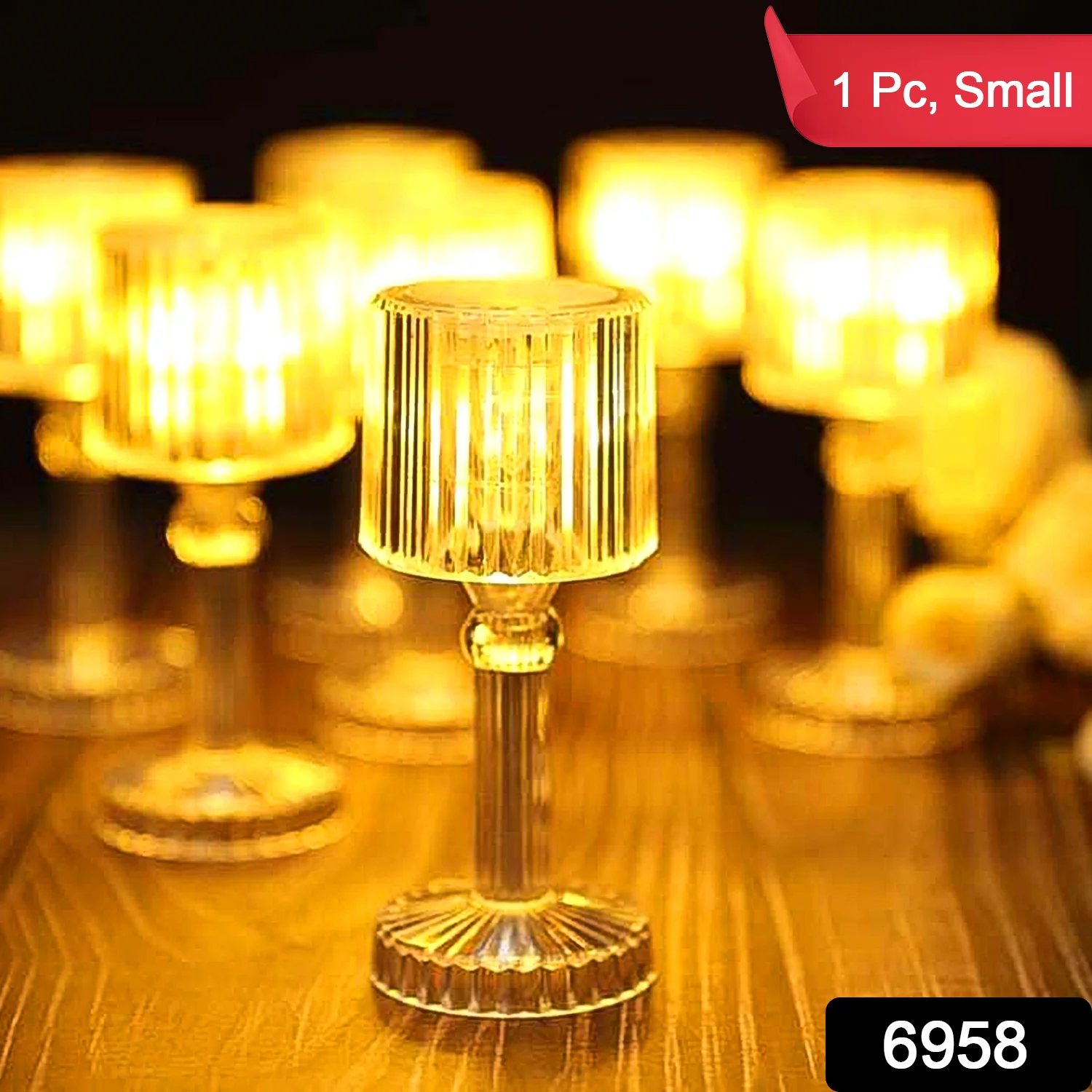 Mini Acrylic LED Desk Lamps Table Lamp Portable Crystal, Diwali (1 Pc / Small) - Image 2