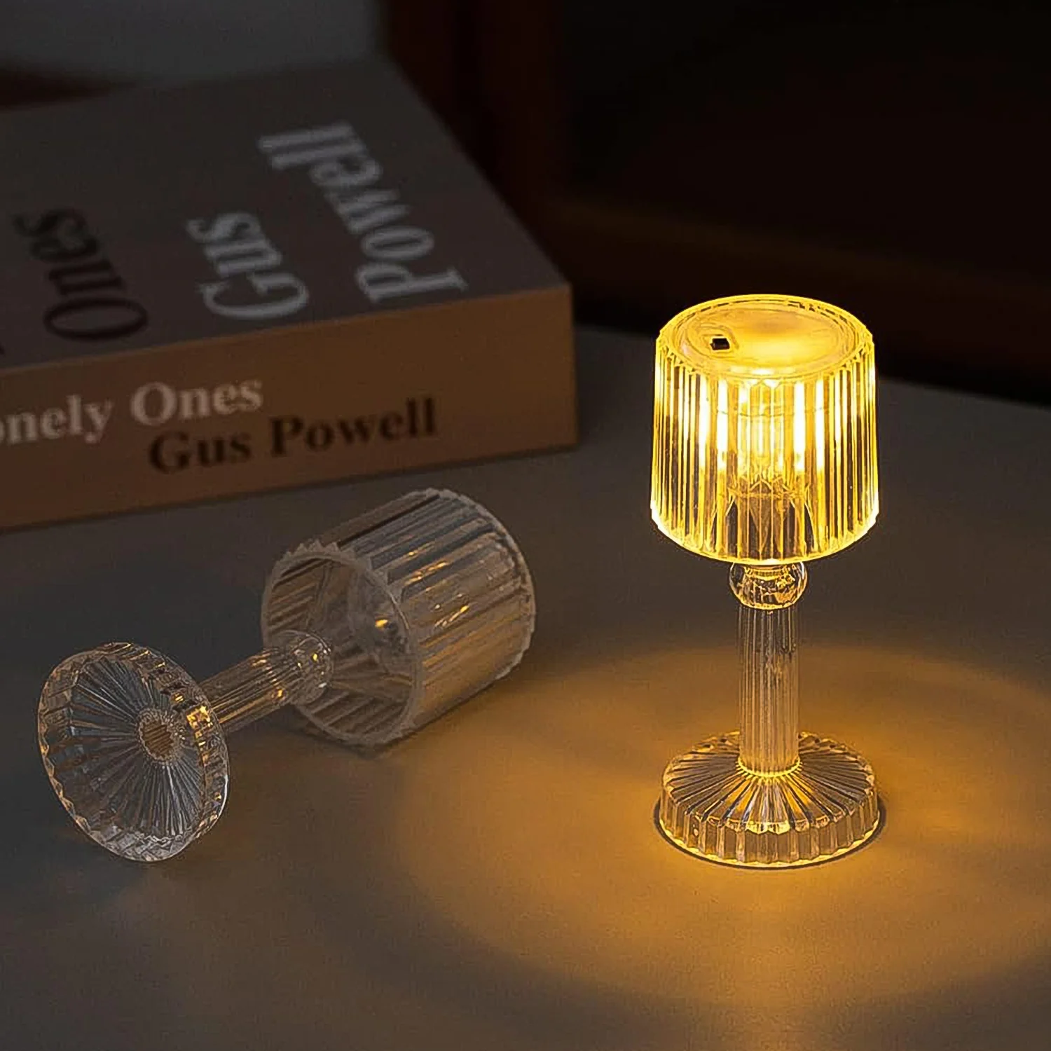 Mini Acrylic LED Desk Lamps Table Lamp Portable Crystal, Diwali (1 Pc / Small) - Image 3