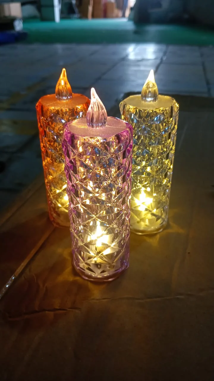 Candles for Home Decoration, Crystal Candlelight, Diwali (1 Pc / Multicolor) - Image 8