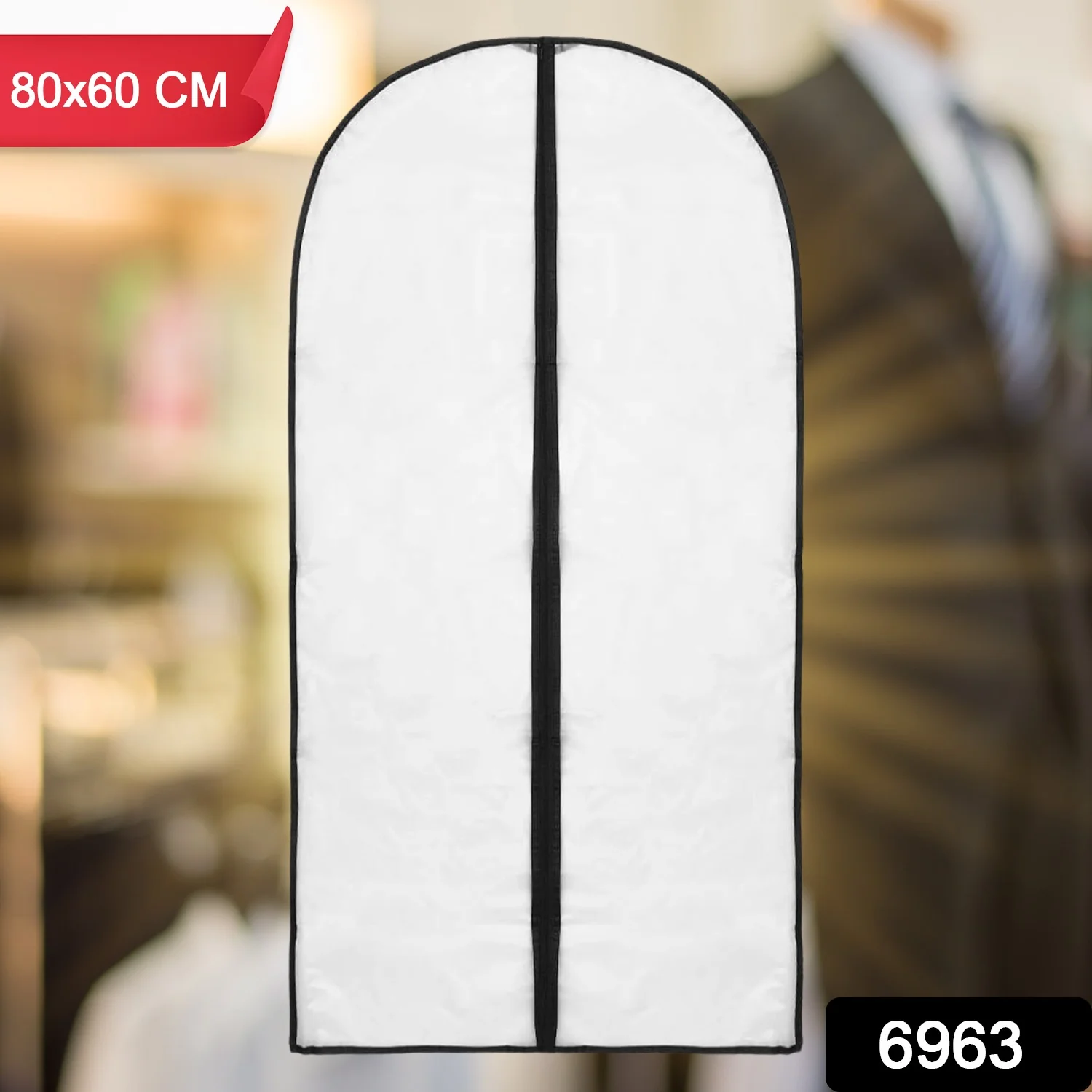 Foldable Non Woven Suit Cover (80×60 CM / 1 Pc / Black Side Chain Suit Cover) - Image 2