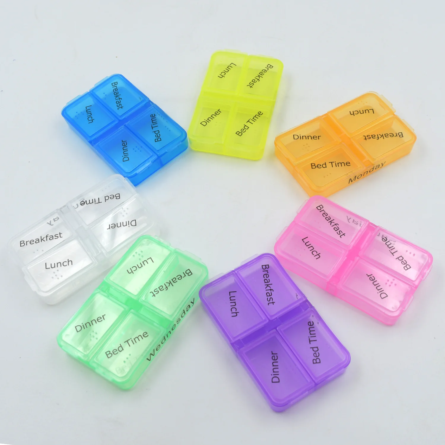 7 Days 4 Times Transparent Medicine Box 28 Grid Portable Large Capacity Travel, Medication Organizer Dispenser Boxes Large Compartments Moisture-Proof Pill Case Medication Reminder Travel - Image 6