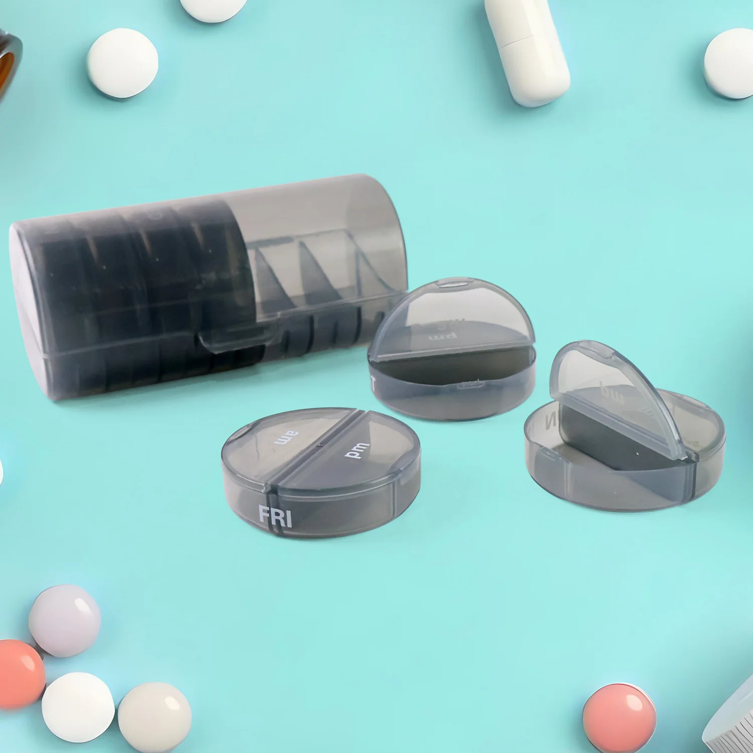 Weekly Pill Organizer 2 Times a Day Travel 7 Day Pill Box - Image 3