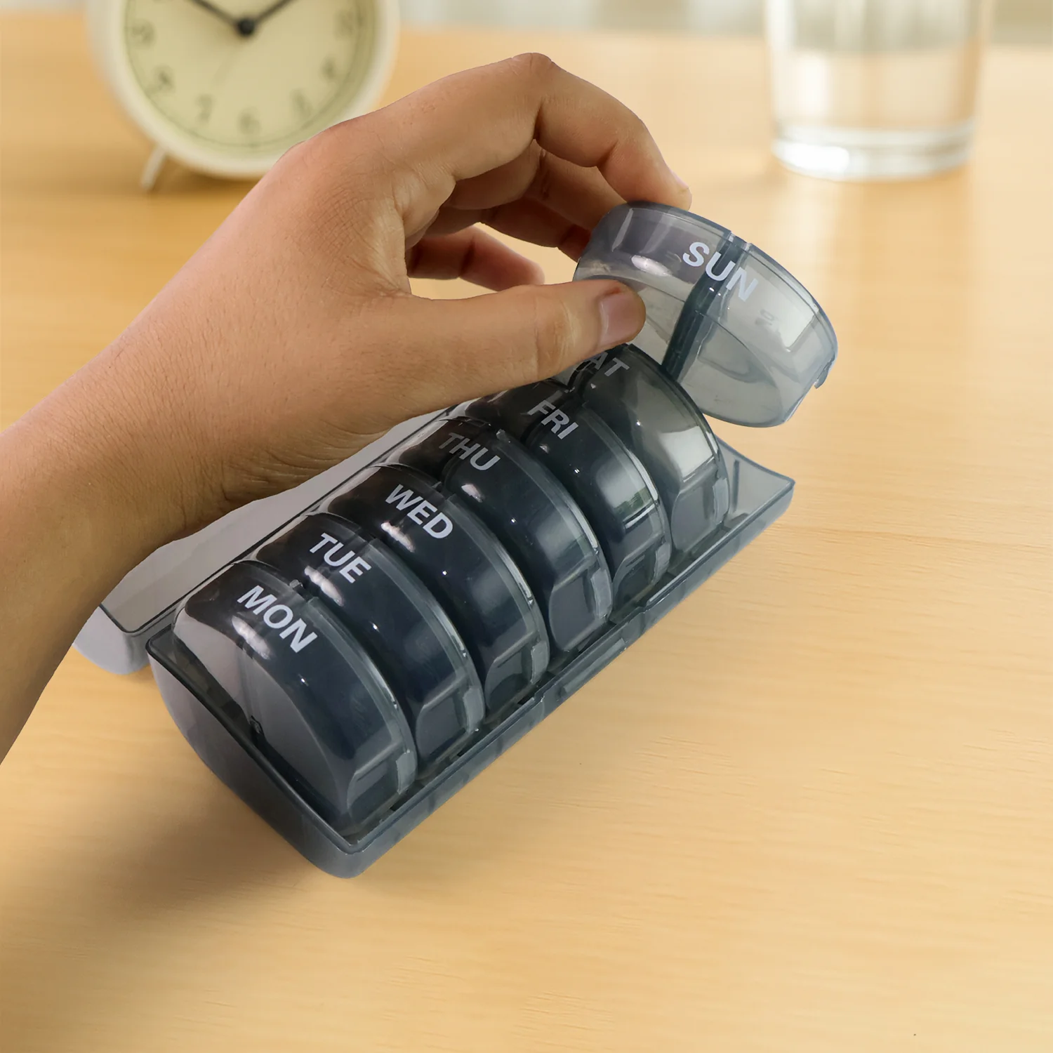 Weekly Pill Organizer 2 Times a Day Travel 7 Day Pill Box - Image 4