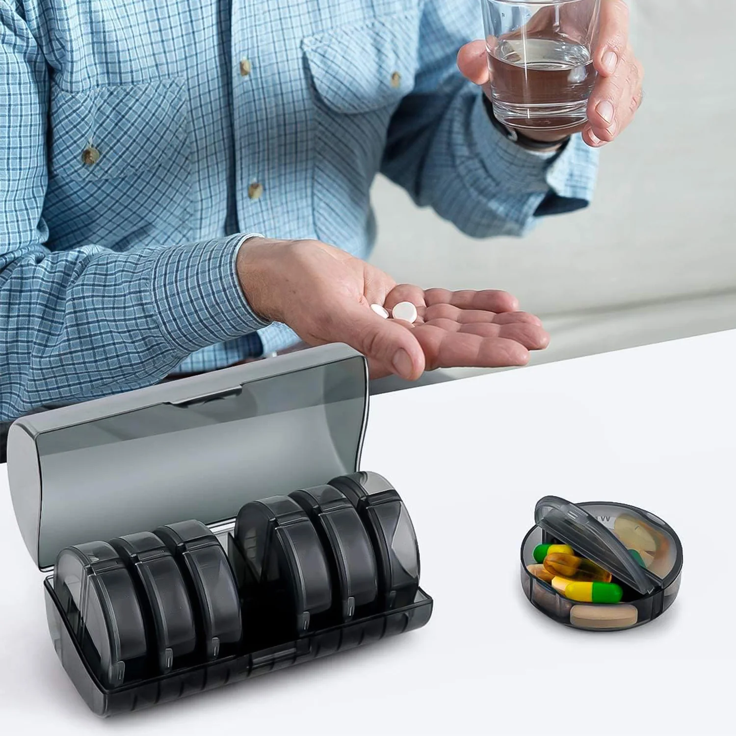 Weekly Pill Organizer 2 Times a Day Travel 7 Day Pill Box - Image 6