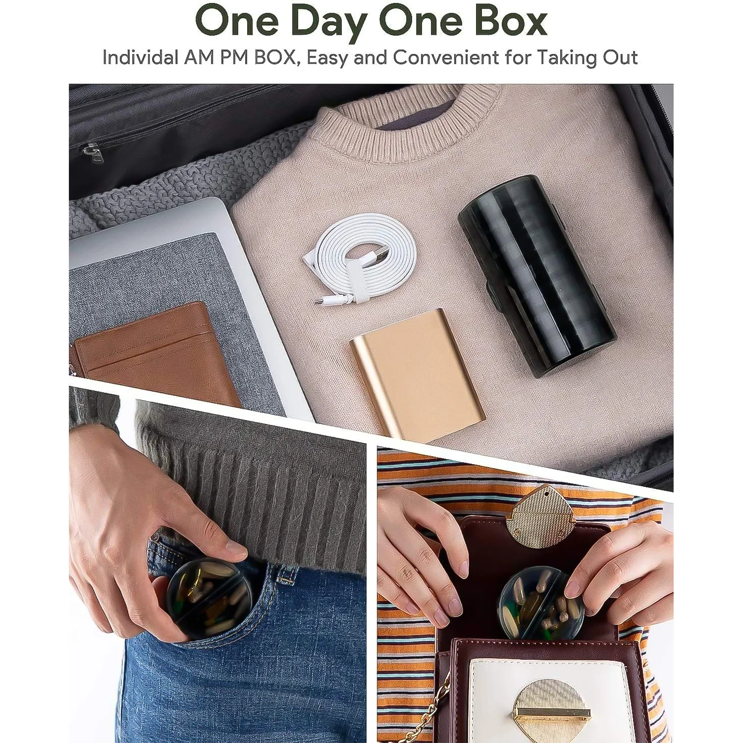 Weekly Pill Organizer 2 Times a Day Travel 7 Day Pill Box - Image 7