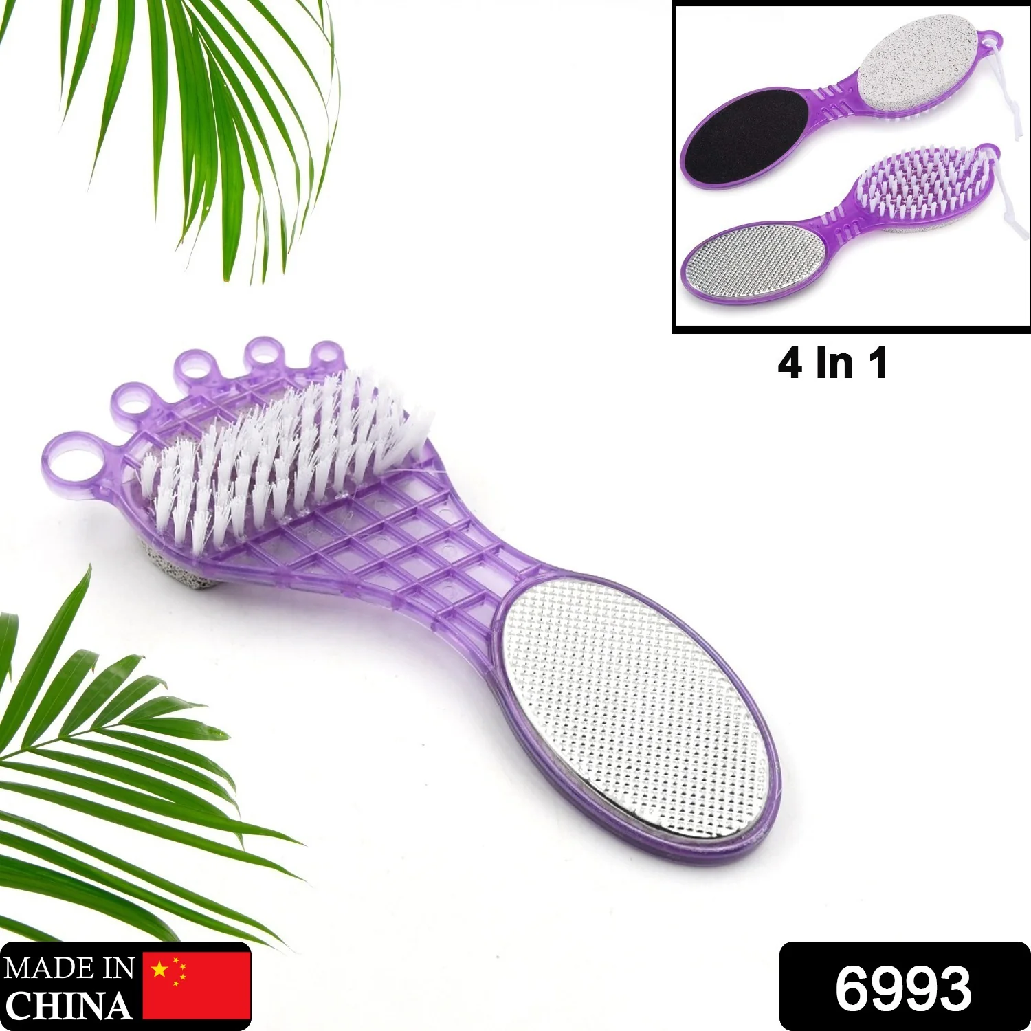 4 in 1 Pedicure Tool – Pumice, Brush, Scrubber & File for Soft Feet - Image 2