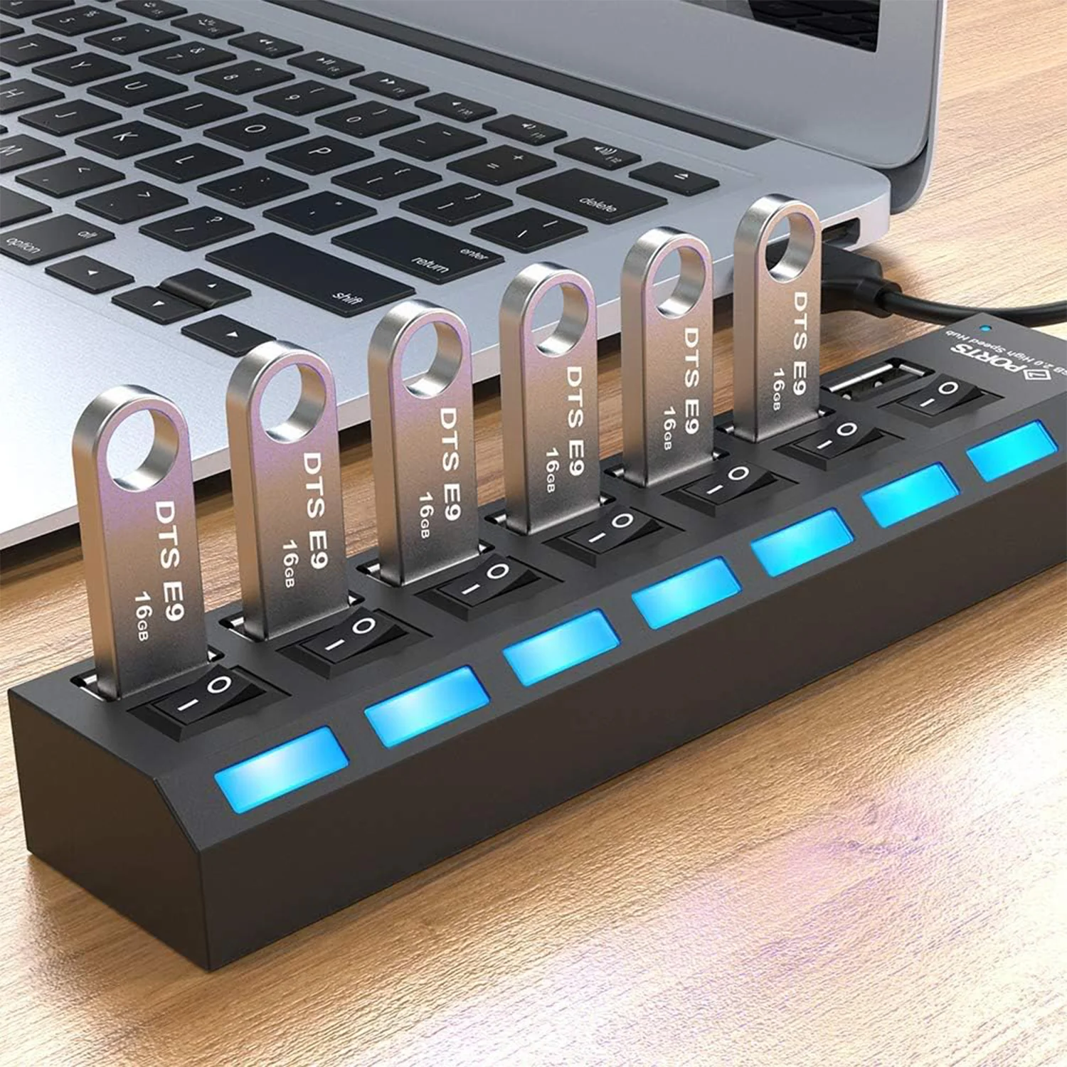 USB Splitter Multi Port USB 2.0 Hub, 7 Port - Image 7