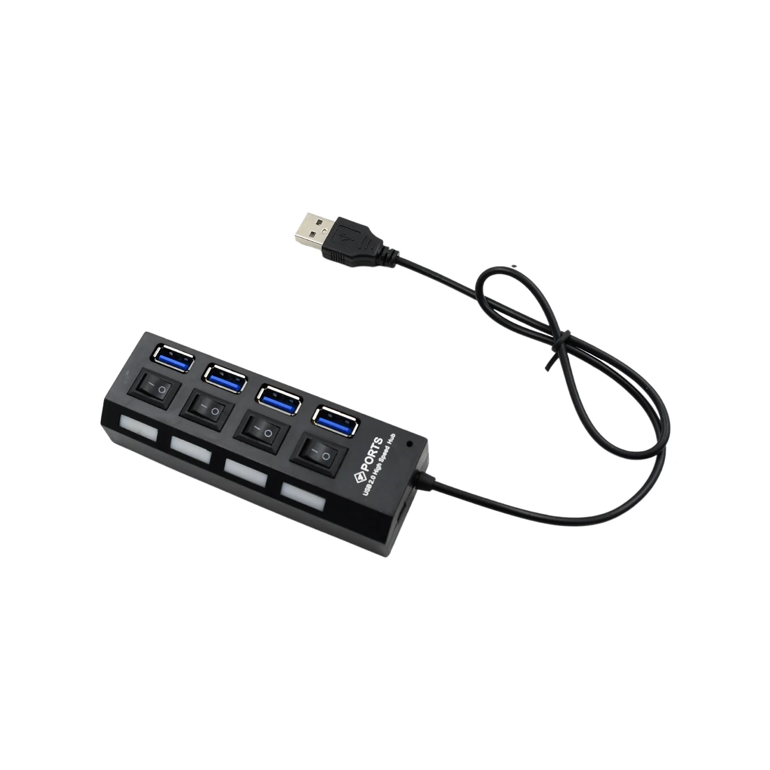 4 Port USB, HUB USB 2.0 HUB Splitter High Speed with On/Off Switch Multi LED Adapter - Image 4