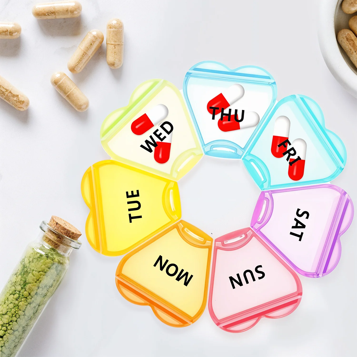 7-Day Round Weekly Pill Organizer Box (1 Pc) - Image 4