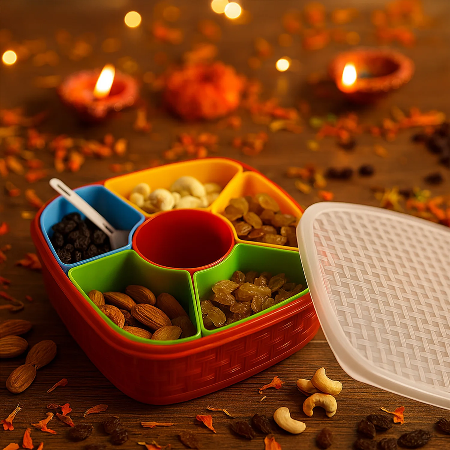 Dry Fruit & Snack Box with Spoon - 1 Set - Image 7