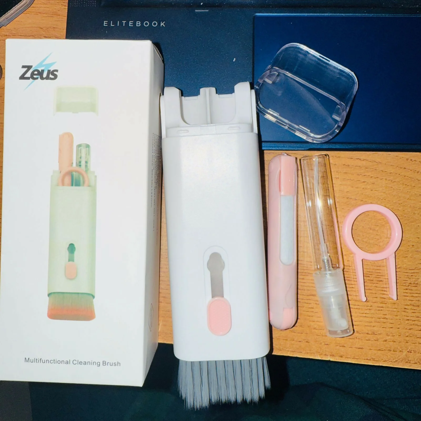 7-in-1 Keyboard & Earbuds Cleaning Kit with Brush Spray Tools – Pink - Image 4