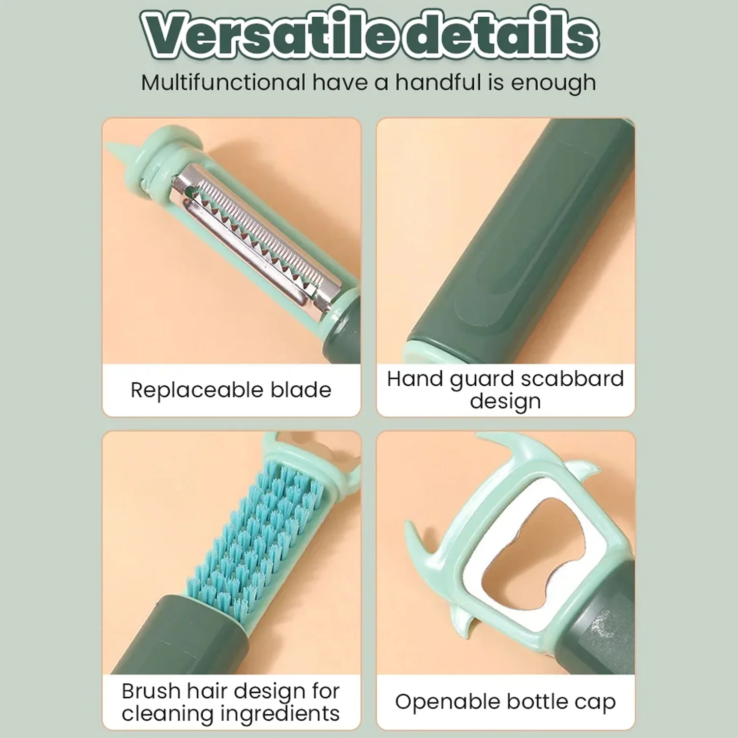 Multifunctional, Vegetable Fruit Peelers Slicer Can Opener 7 In 1 Kitchen Peeler For Veggie Fruit Potato Carrot Durable Kitchen Peeling Tool Non-slip Handle Durable For Potato, Fruit, Vegetables, Carrots, Cucumbers - Image 8
