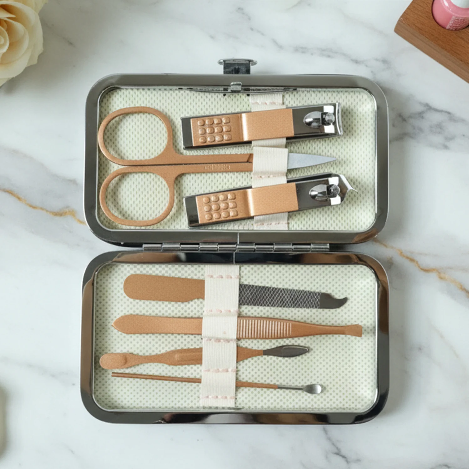 7 in 1 Premium Manicure Pedicure Grooming Kit (Mix Design) - Image 3