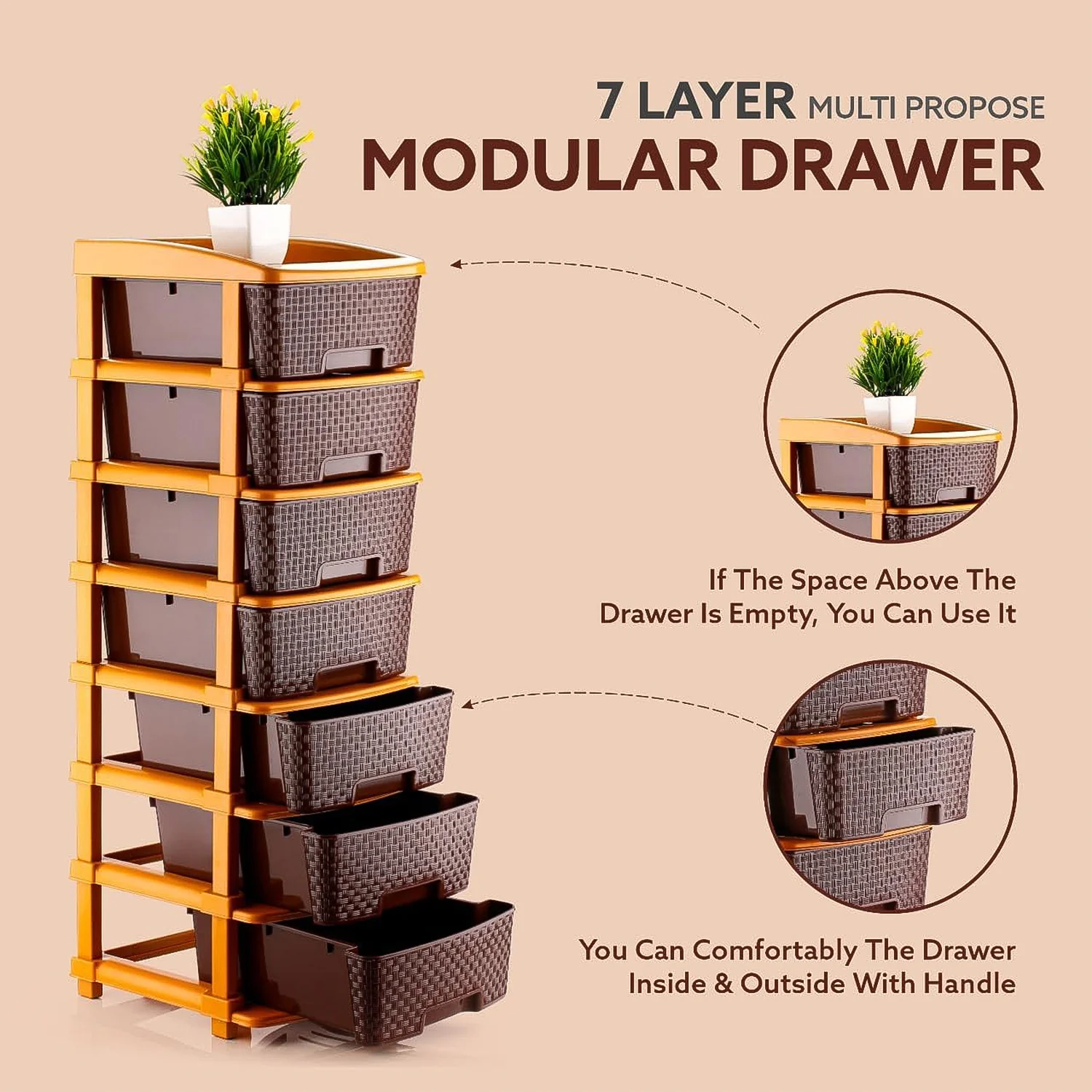 7-Layer Multipurpose Plastic Storage Drawer Organizer - Image 8