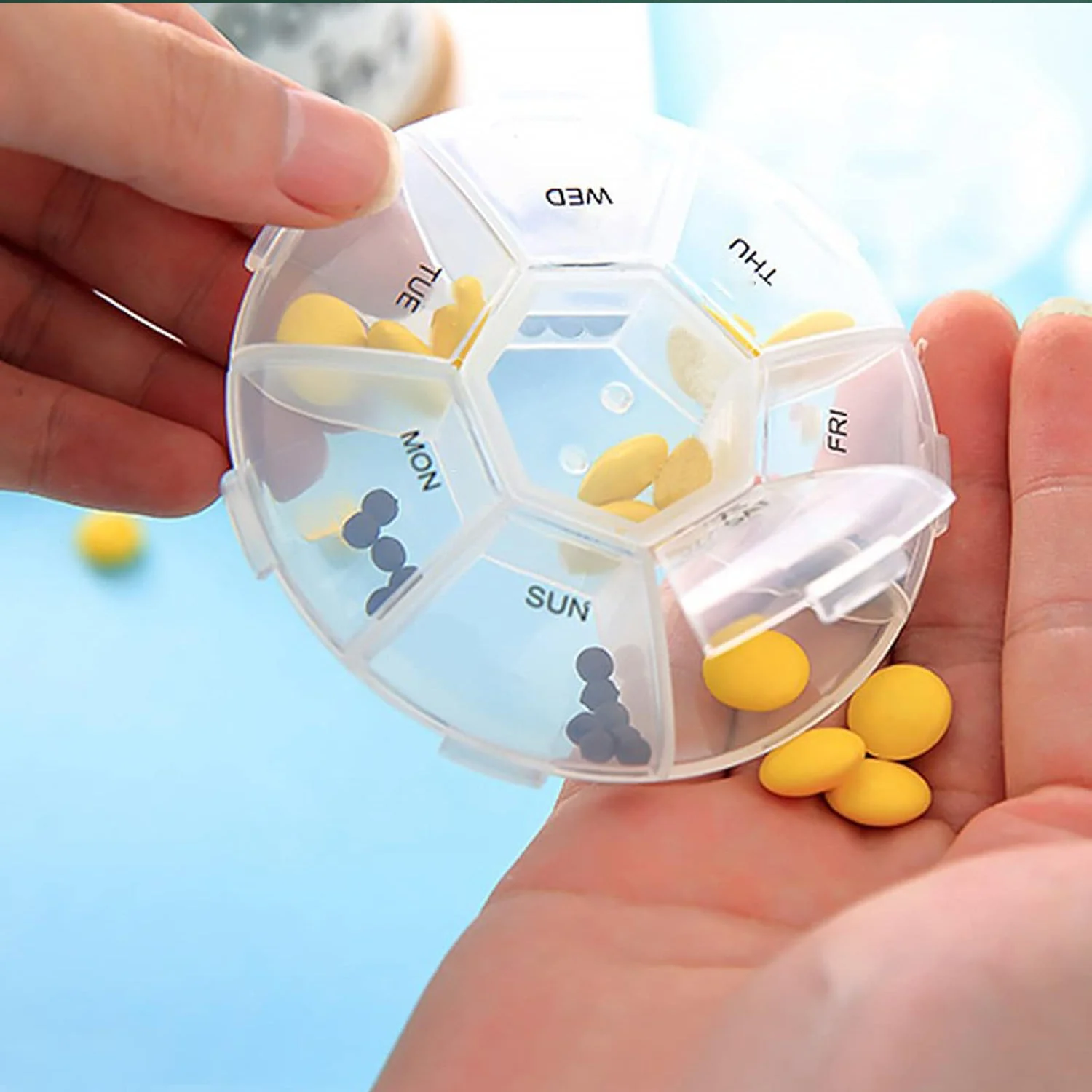 7-Sided Portable Pill Box Medicine Planner Small case - Image 3