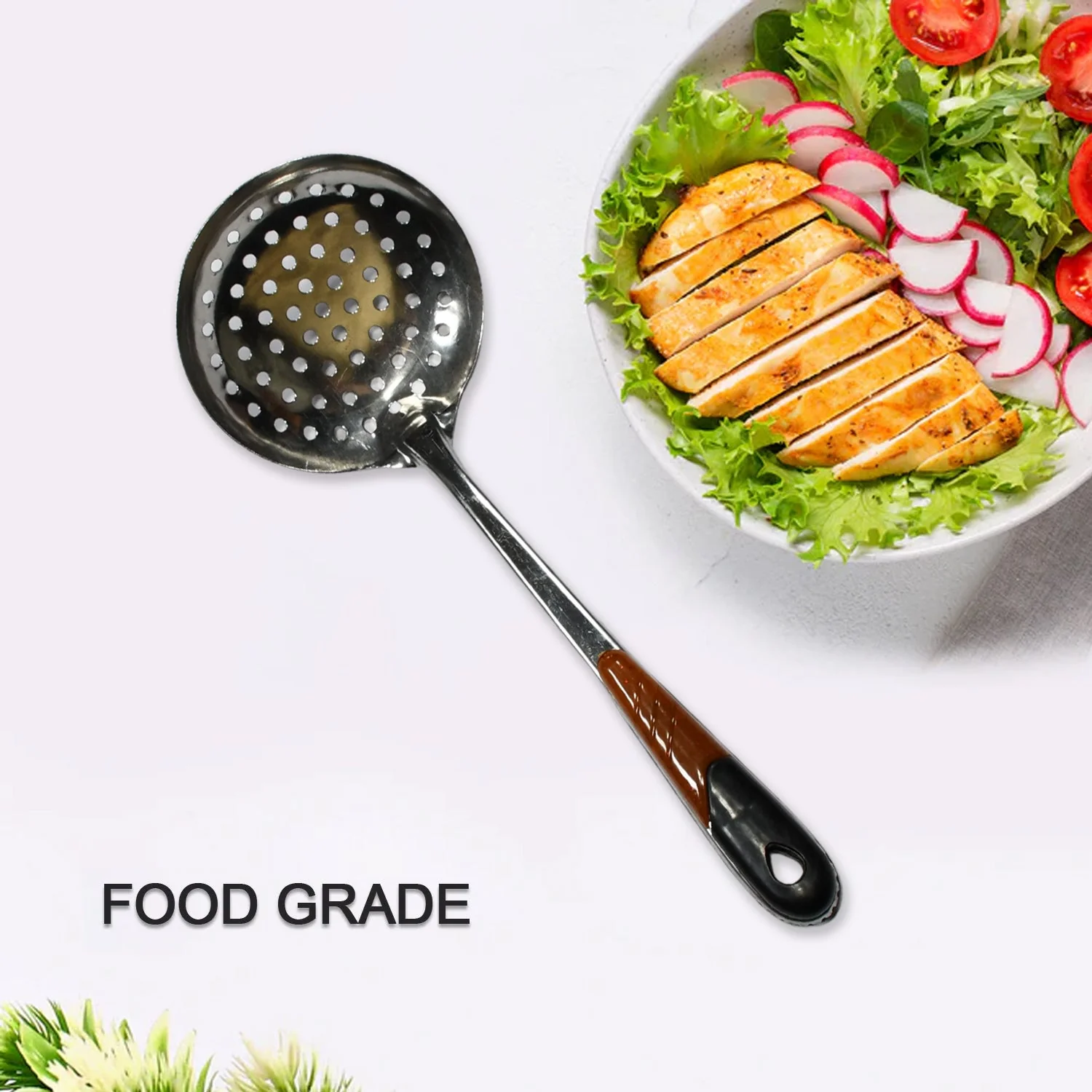 Stainless Steel Slotted Skimmer – Heat-Resistant Spoon for Cooking
