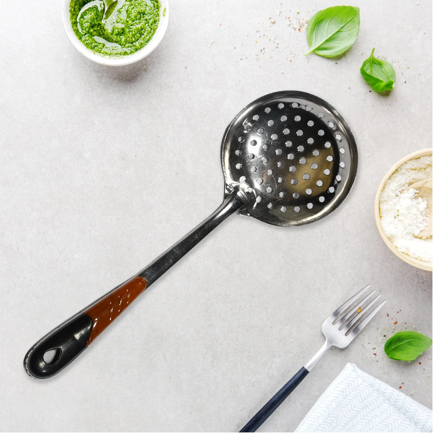 Stainless Steel Slotted Skimmer – Heat-Resistant Spoon for Cooking - Image 5