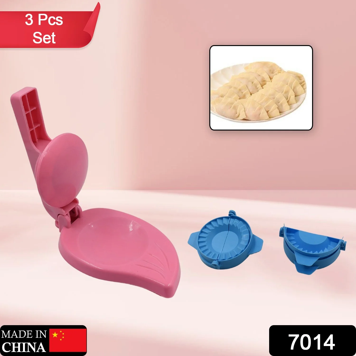 Puri Press & Dough Press Set Dumpling Dough Press ( 3 Pcs Set ) - Image 2