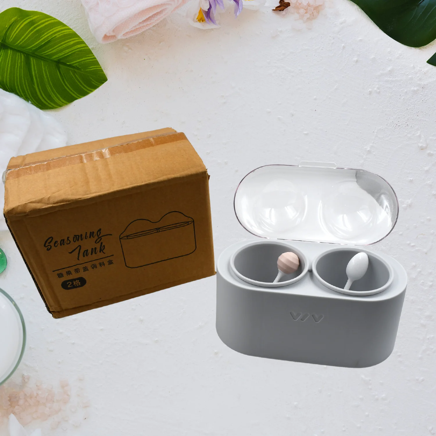 Spice Storage Containers, Condiment Jars, with Lid And Spoon, dust-proof And Moisture-proof, non-slip Bottom, tray Card Slot Design, detachable, easy To Clean, used To Contain Various Seasonings, plastic - Image 3