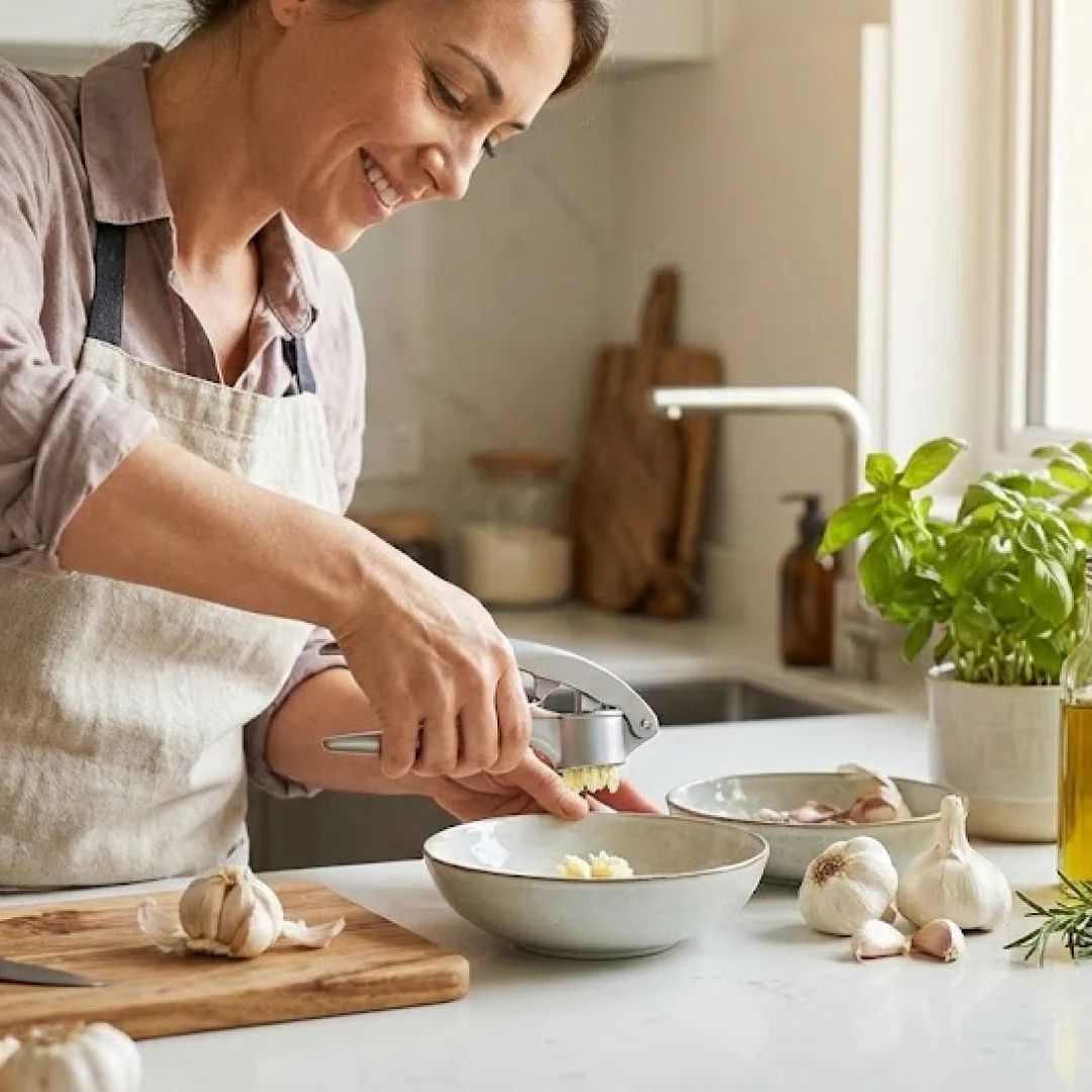 Aluminum Garlic Press – Easy-to-Use Lightweight Kitchen Tool - Image 5