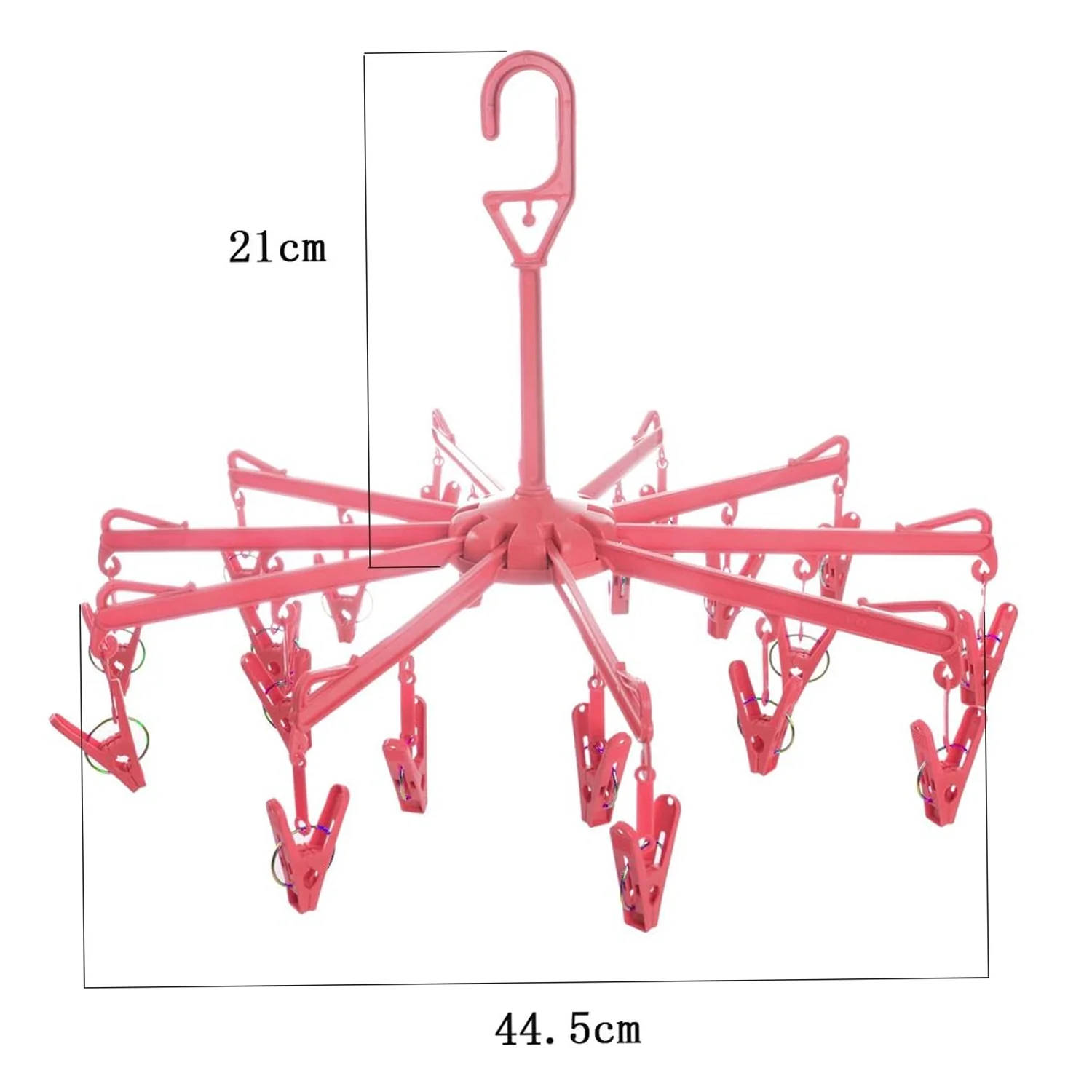 Plastic Foldable Underwear Hanging Dryer Clothes Clips Hanger Drying Rack, Clothes Hangers with 16 Clips, Clip Hanger Drip Hanger for Drying Underwear, Baby Clothes, Socks, Bras, Towel, Cloth Diapers, Gloves - Image 5