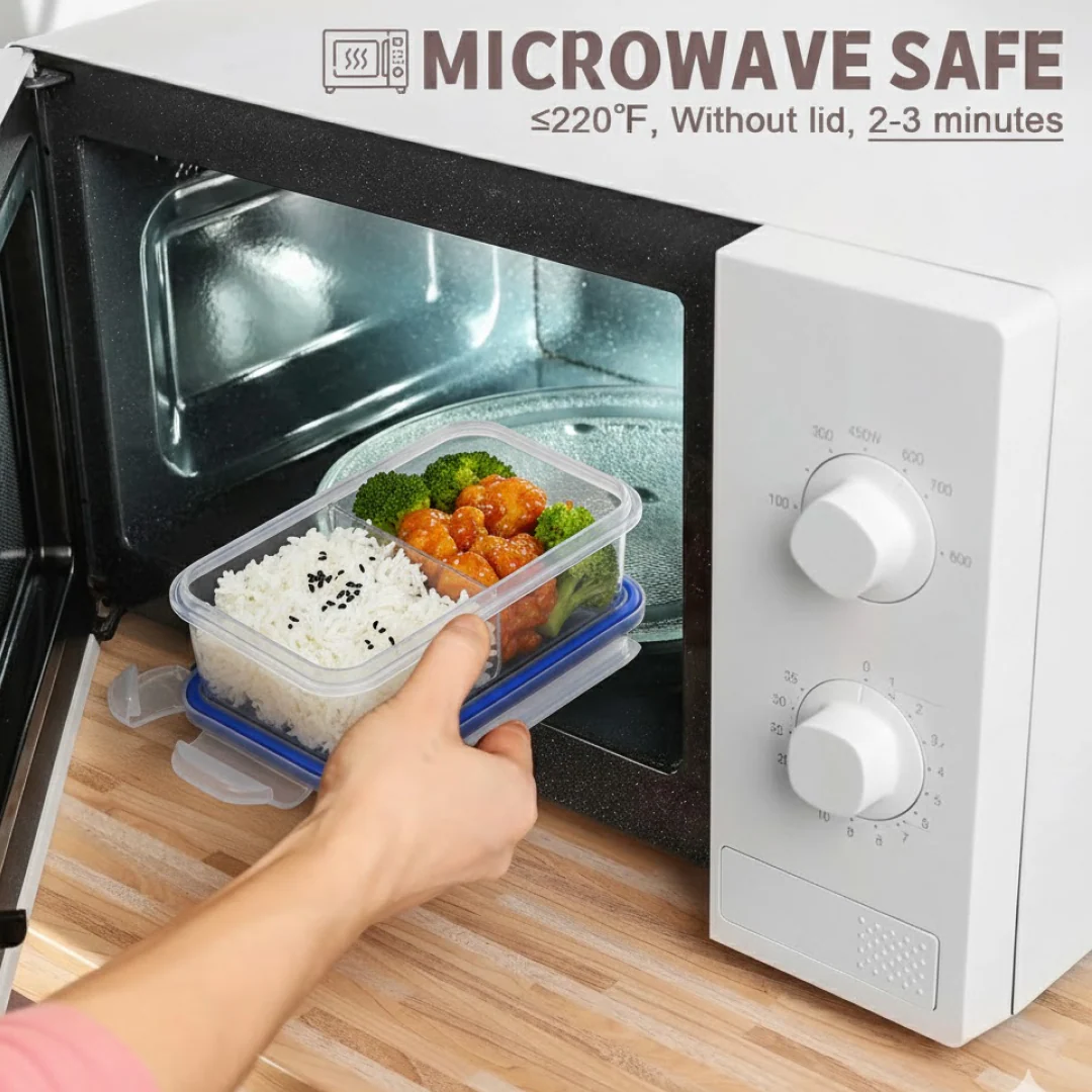 Multipurpose Air Tight 4 Side Lock Food Grade Lunch Box With Small Square Container - Image 3