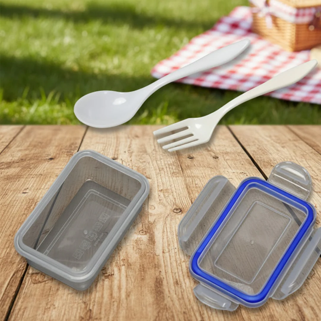 Multipurpose Air Tight 4 Side Lock Food Grade Lunch Box With Small Square Container - Image 9